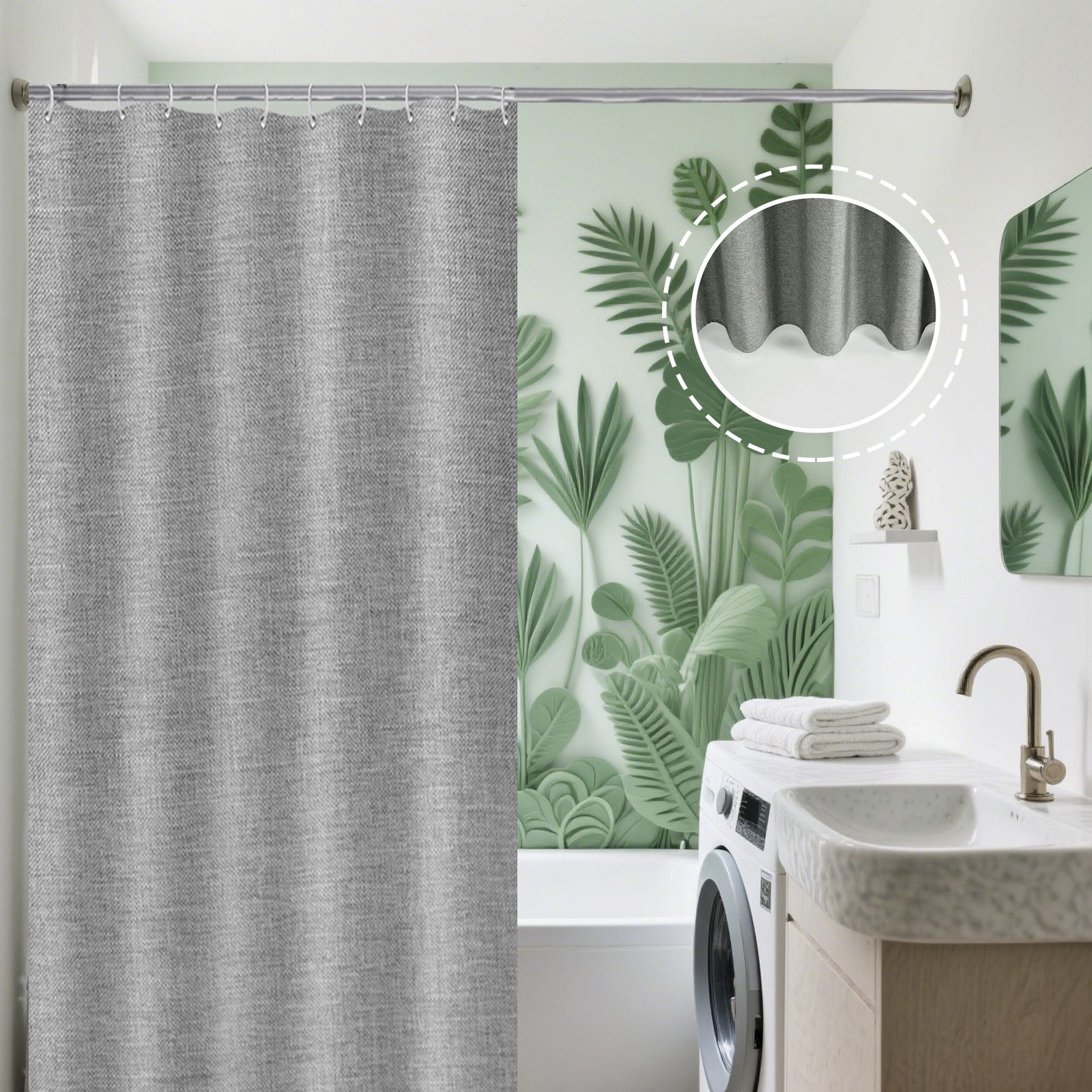 BTTO V&G Duschvorhang Duschvorhang Badezimmervorhänge Haken, Wasserabweisen günstig online kaufen