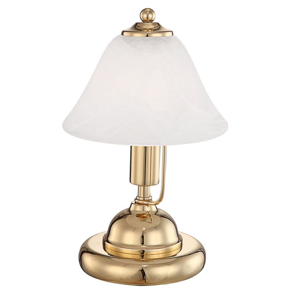 GLOBO LIGHTING Schreibtischlampe, Leuchtmittel nicht inklusive, Messing Tisch Leuchte Wohn Schlaf Zimmer Touch Schalter Glas Nacht. Reduzierter Preis € 35,50. Unverbindliche Preisempfehlung € 64,99