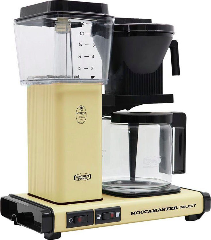 Moccamaster Filterkaffeemaschine KBG Select pastel 1,25l yellow, Kaffeekanne, Papierfilter 1x4