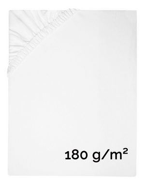 Spannbettlaken, ZOLLNER, Double-Jersey, Gummizug: rundum, 100 x 200 cm, 100% Baumwolle, vom Hotelwäschespezialist