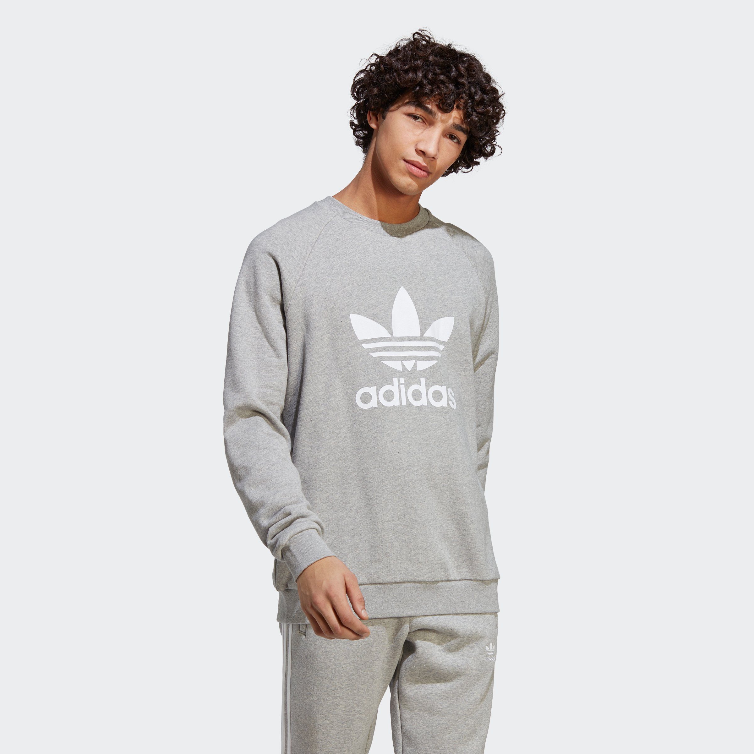 adidas Originals Sweatshirt ADICOLOR CLASSICS TREFOIL Medium Grey Heather