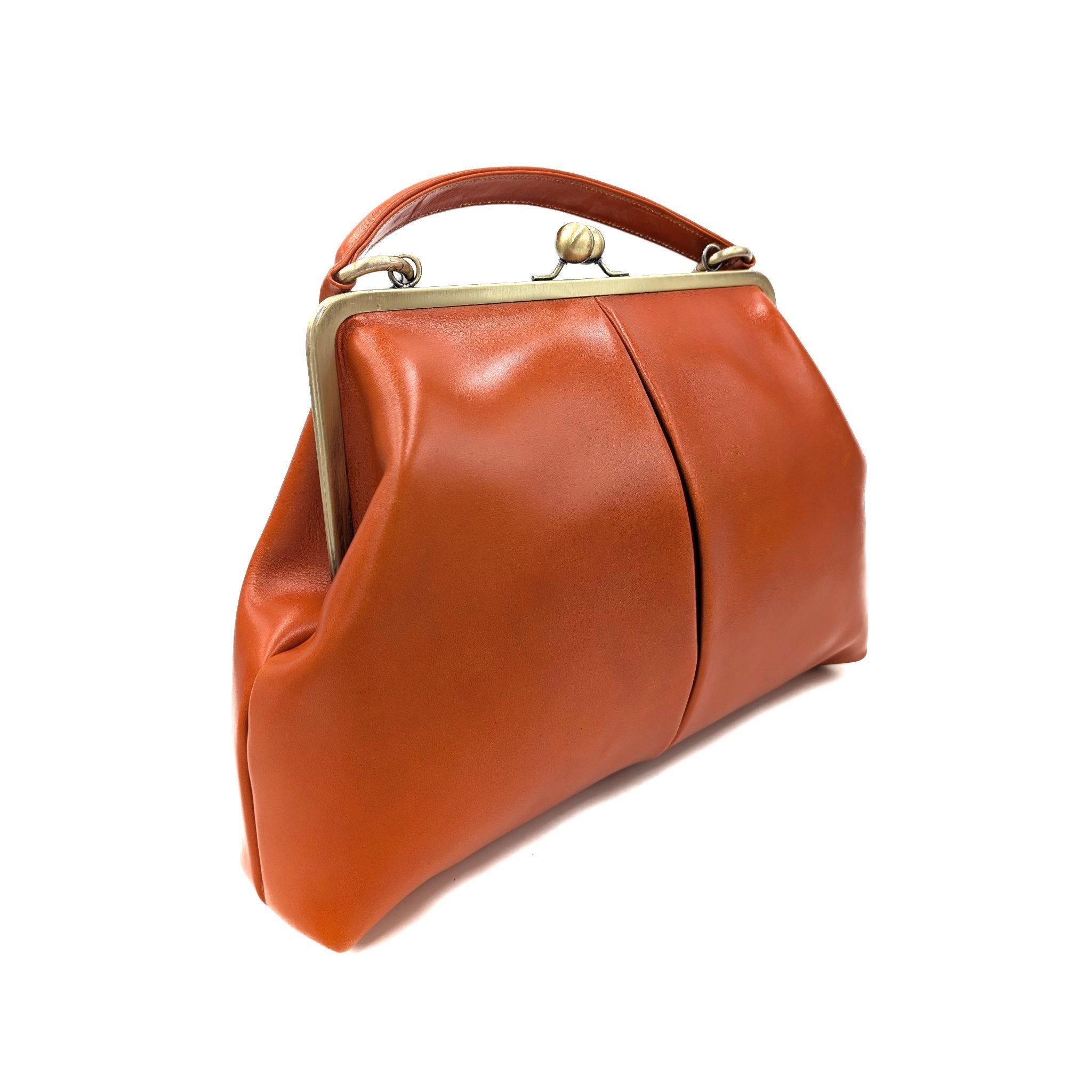 Taschenkinder Handtasche Damen Ledertasche "Vintage Olive" Henkeltasche und Schultertasche (einfach), Echtes Glattleder vom Rind