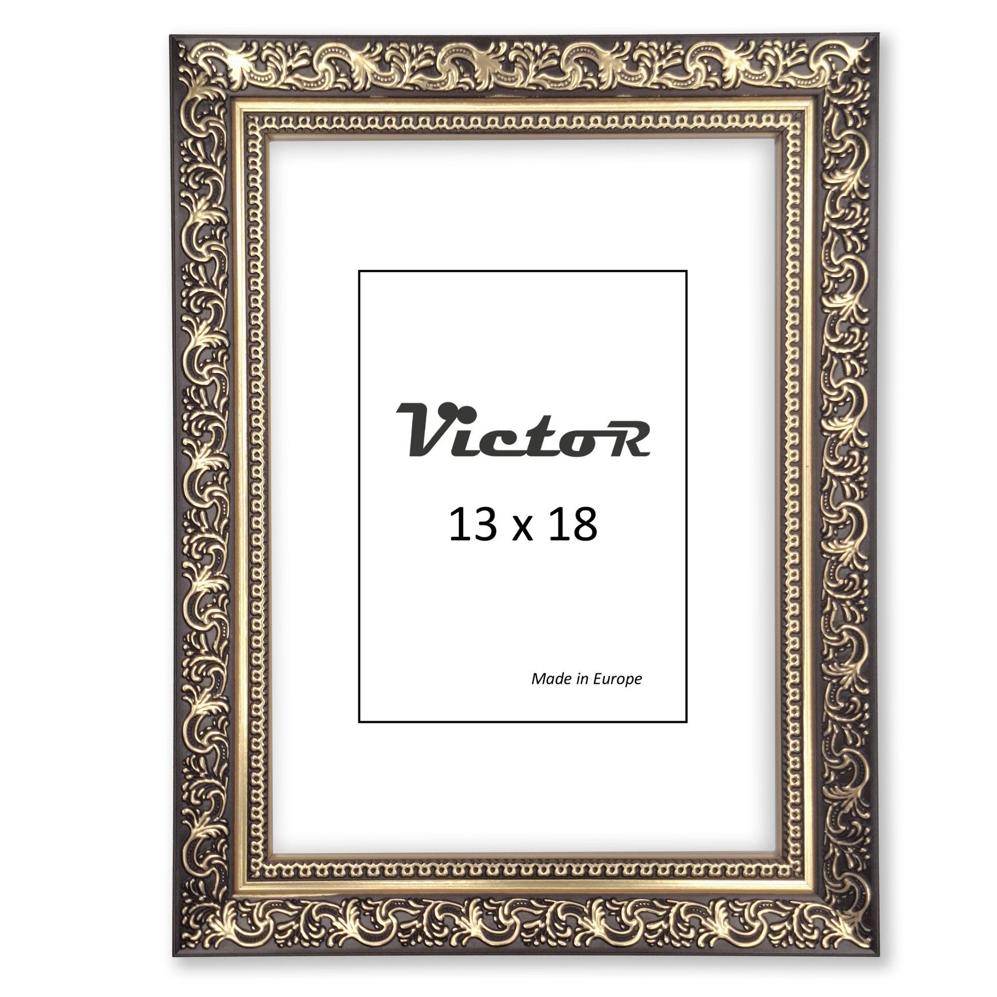 Victor (Zenith) Bilderrahmen Vinci, Bilderrahmen 13x18 cm Schwarz Gold, Bil günstig online kaufen