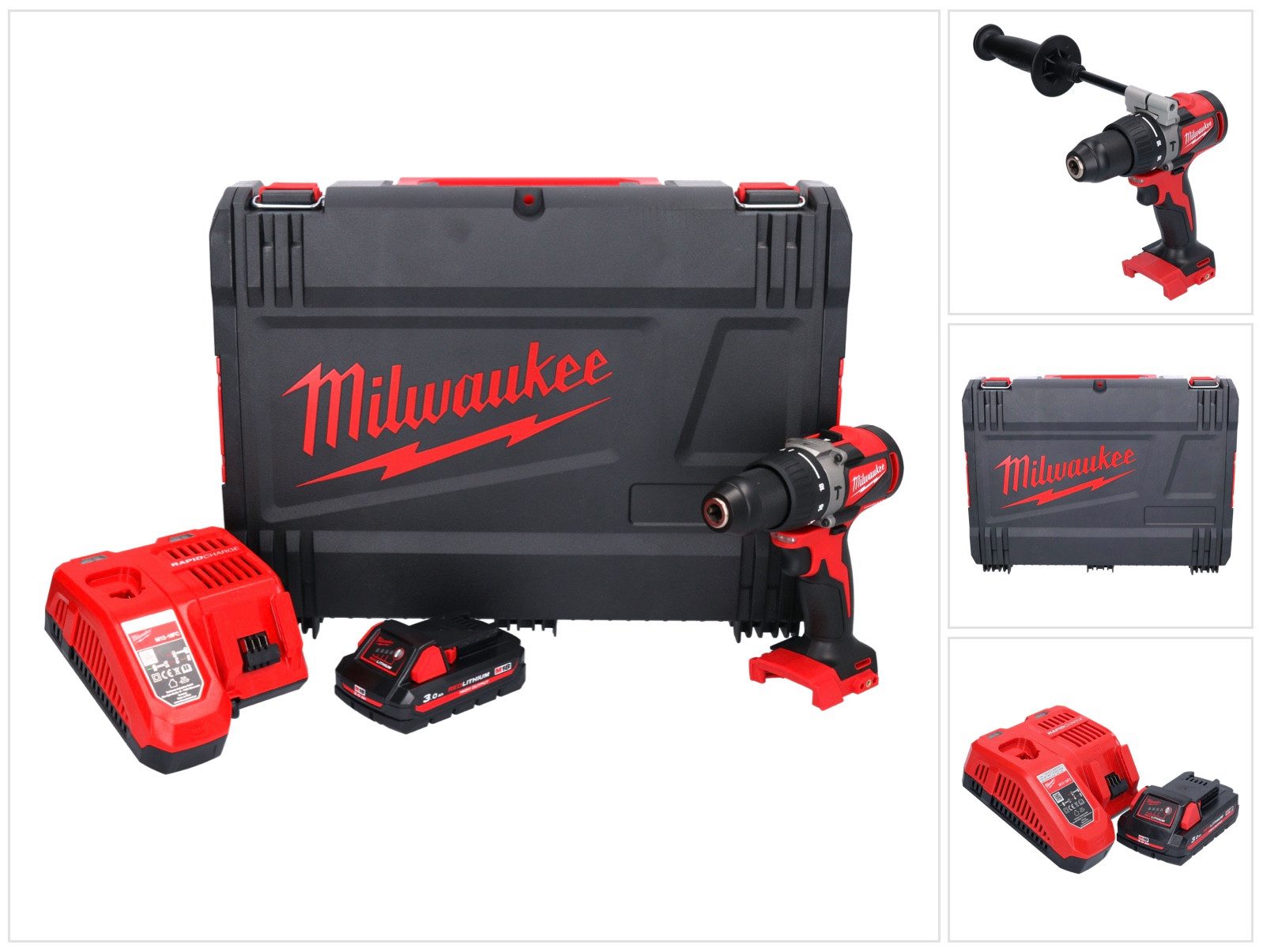 Milwaukee Akku-Schlagbohrschrauber M18 BLPD2-301X Akku Schlagbohrschrauber 18 V 82 Nm Brushless + 1x Akk