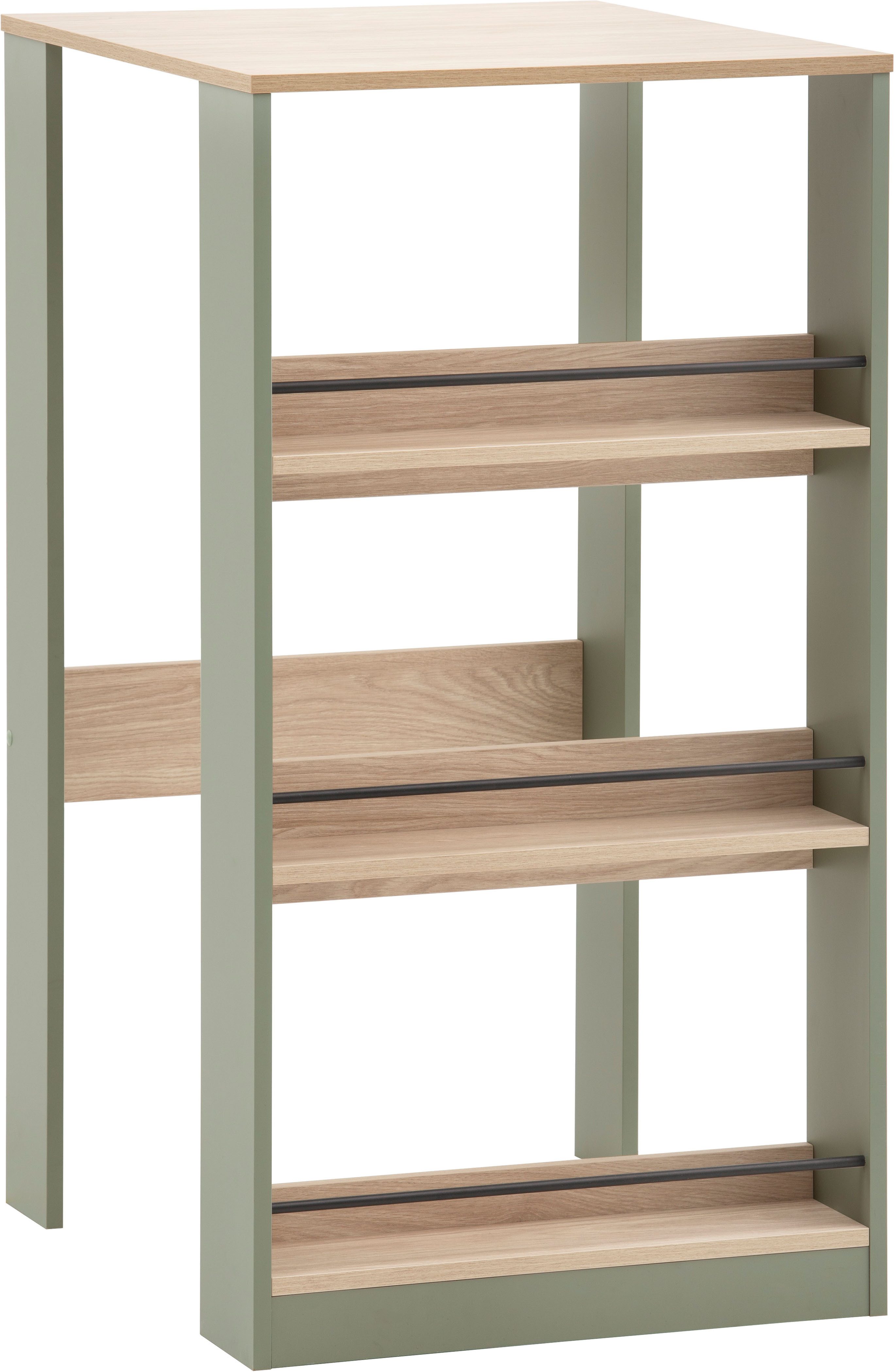 KOCHSTATION Küchentisch KS-Kolari (1-St), Breite 58 cm, mit 3 offenen Fächern