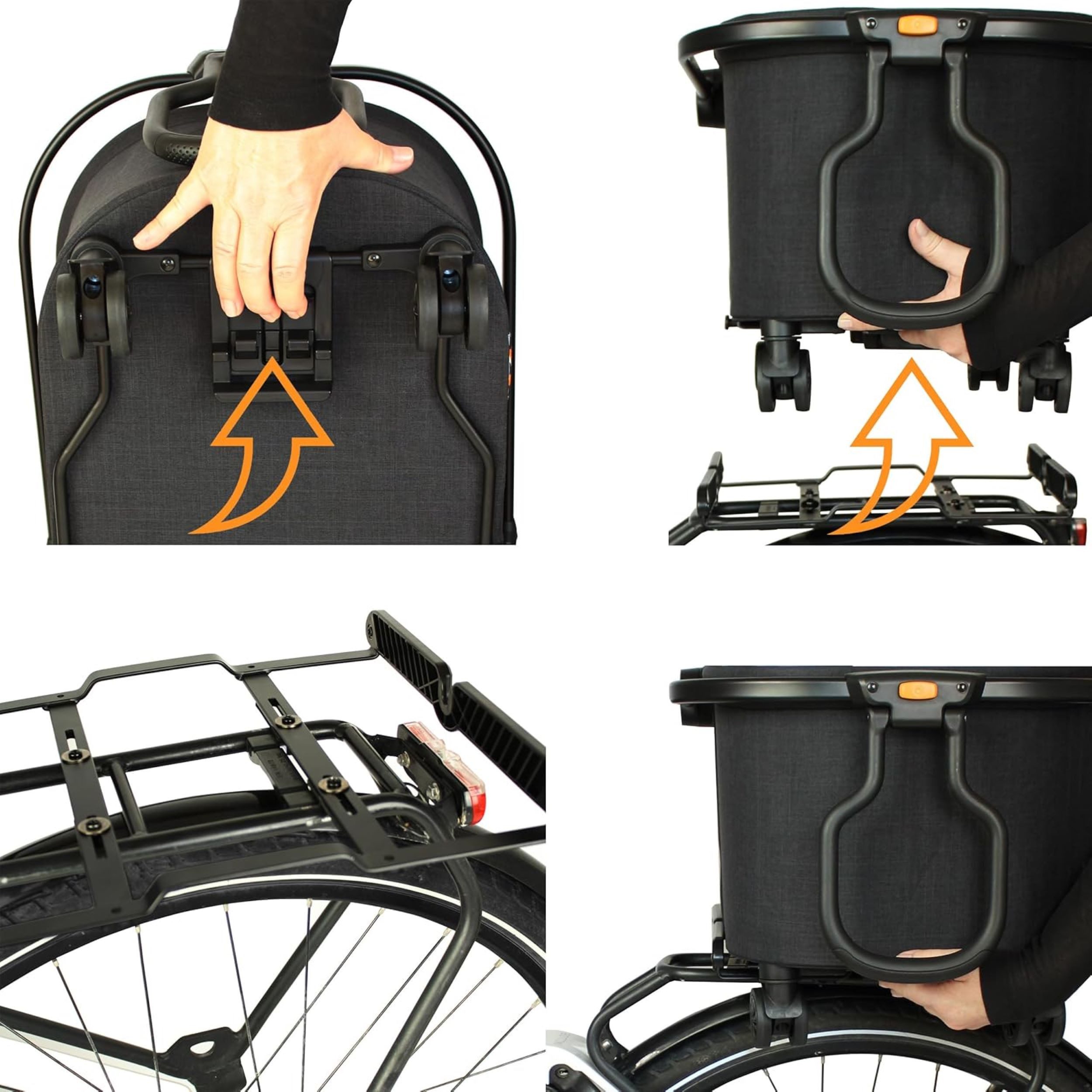 My Duque Fahrradkorb Multi Fahrradkorb 2in1, faltbarer Einkaufstrolley mit Rollen, 2in1 Fahrradkorb mit Rollen