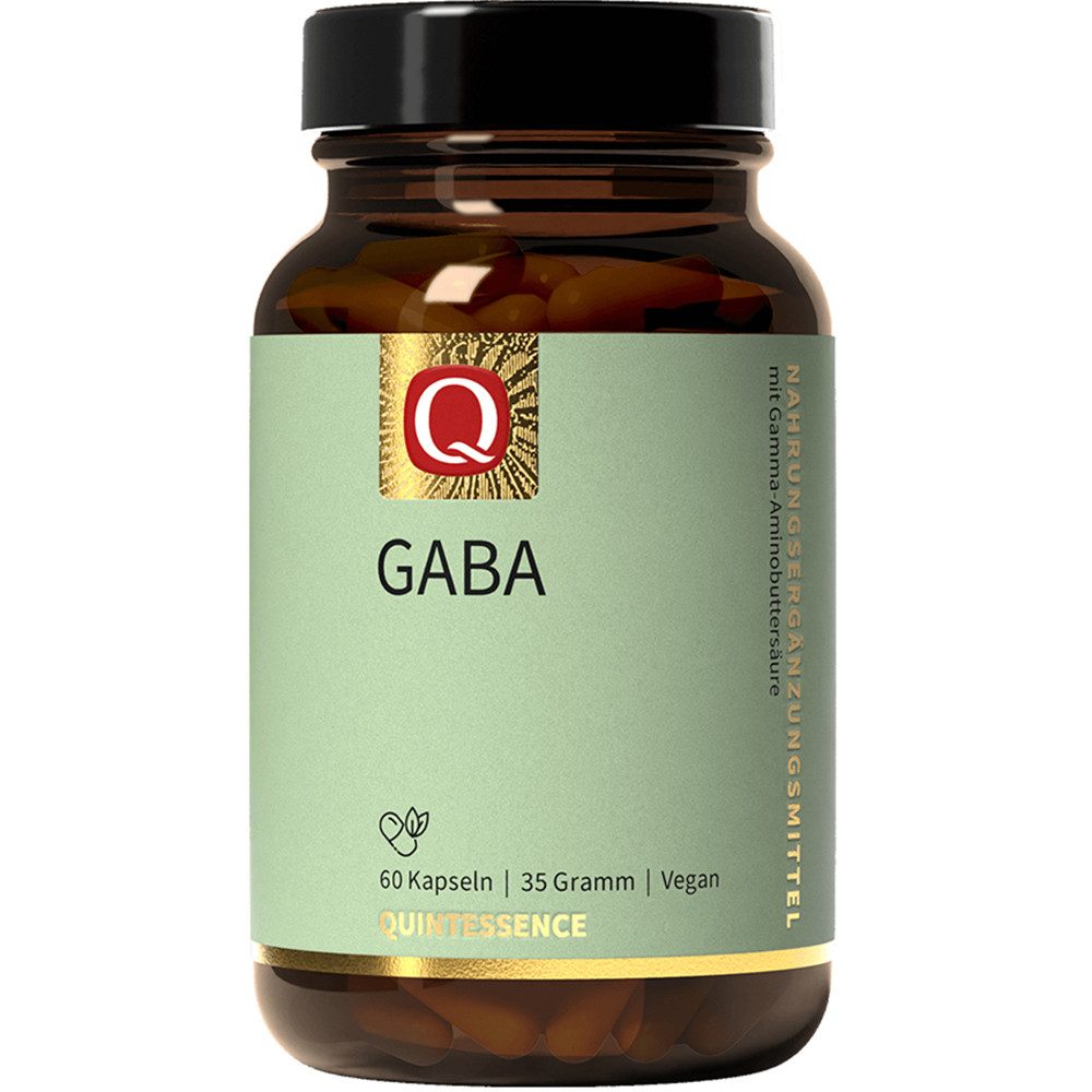 Quintessence GABA 500 mg – Reine Gamma-Aminobuttersäure, hochdosiert - 60 Kapseln, 35 g, Hochwertige Premiumqualität - vegan - Reinheit > 99 %