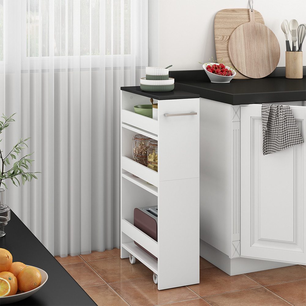 Vicco Barschrank Rivo, Weiß/Anthrazit, 20 x 84.4 cm