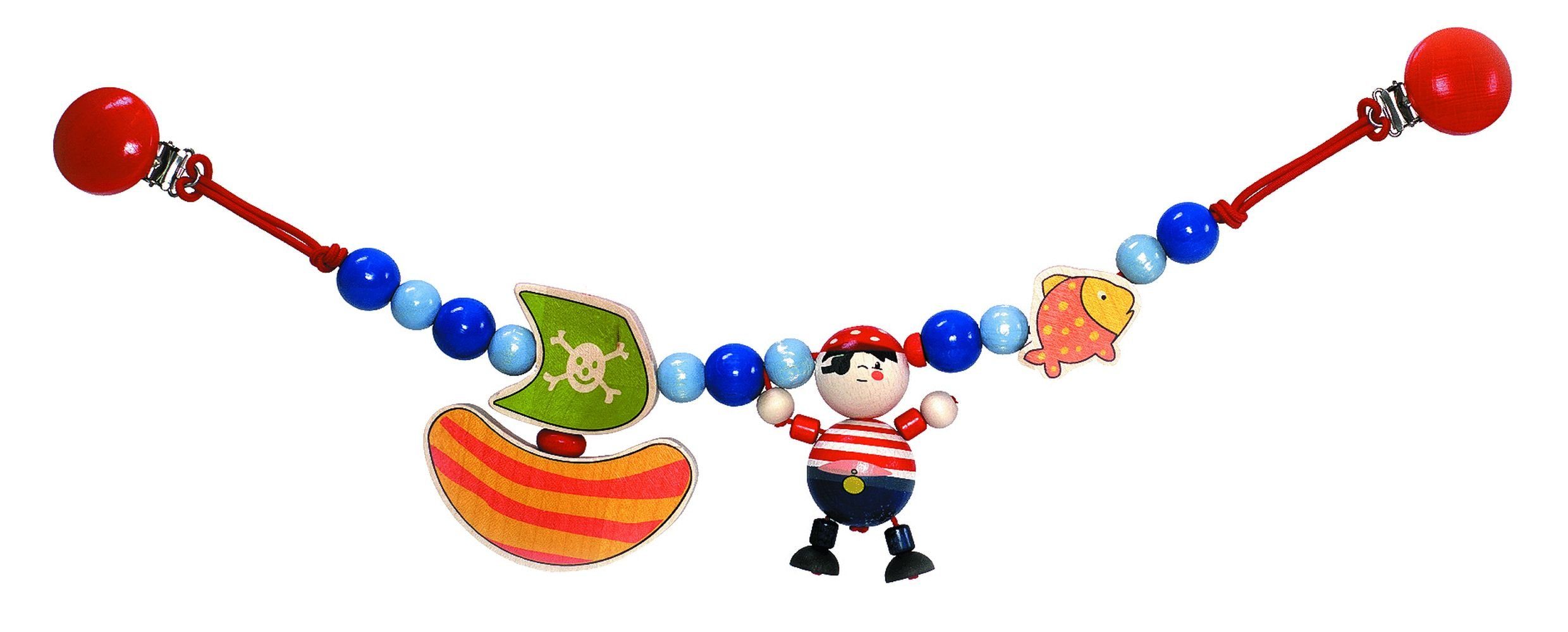 HESS SPIELZEUG Kinderwagenkette Babyspielzeug Kinderwagenkette Pirat mit Schiff BxLxH 490x30x90mm NEU