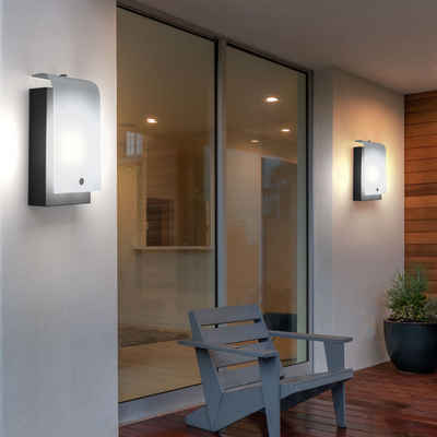 etc-shop Außen-Wandleuchte, LED-Leuchtmittel fest verbaut, Warmweiß, LED Außenlampe Wandleuchte Terrassenlampe, Gartenleuchte für