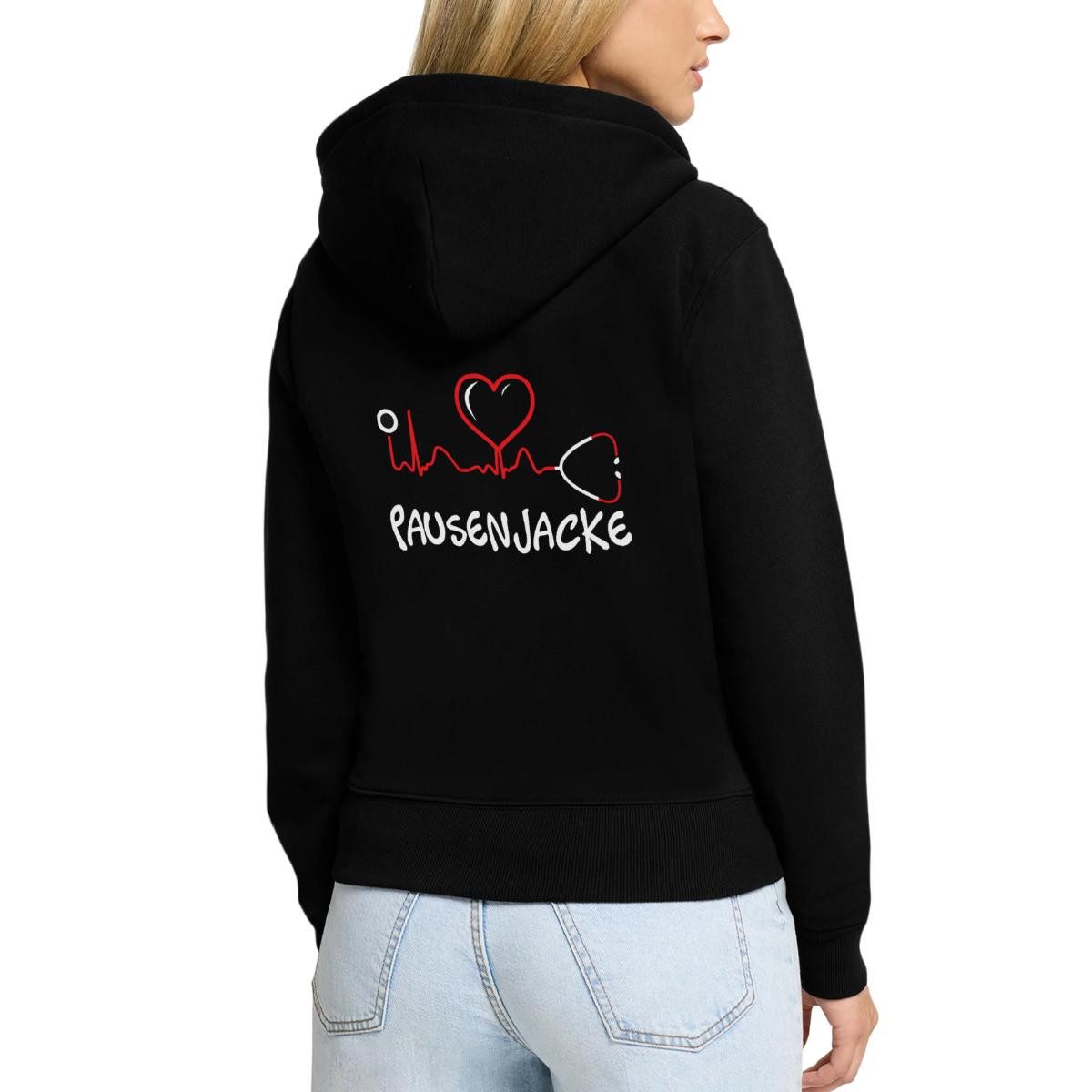 Spreadshirt Hoodie Pausenjacke Herzschlag Krankenschwester Krankenhaus Kapu günstig online kaufen