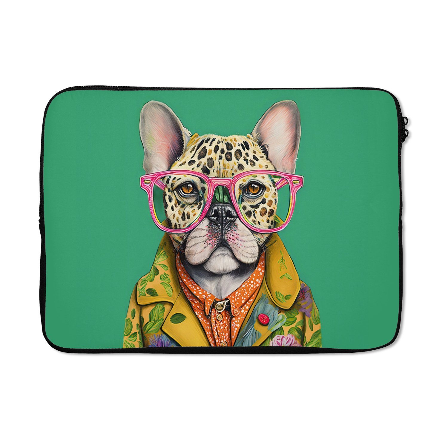 Laptop-Hülle Bulldogge - Brille - Design - Hund - Tiere