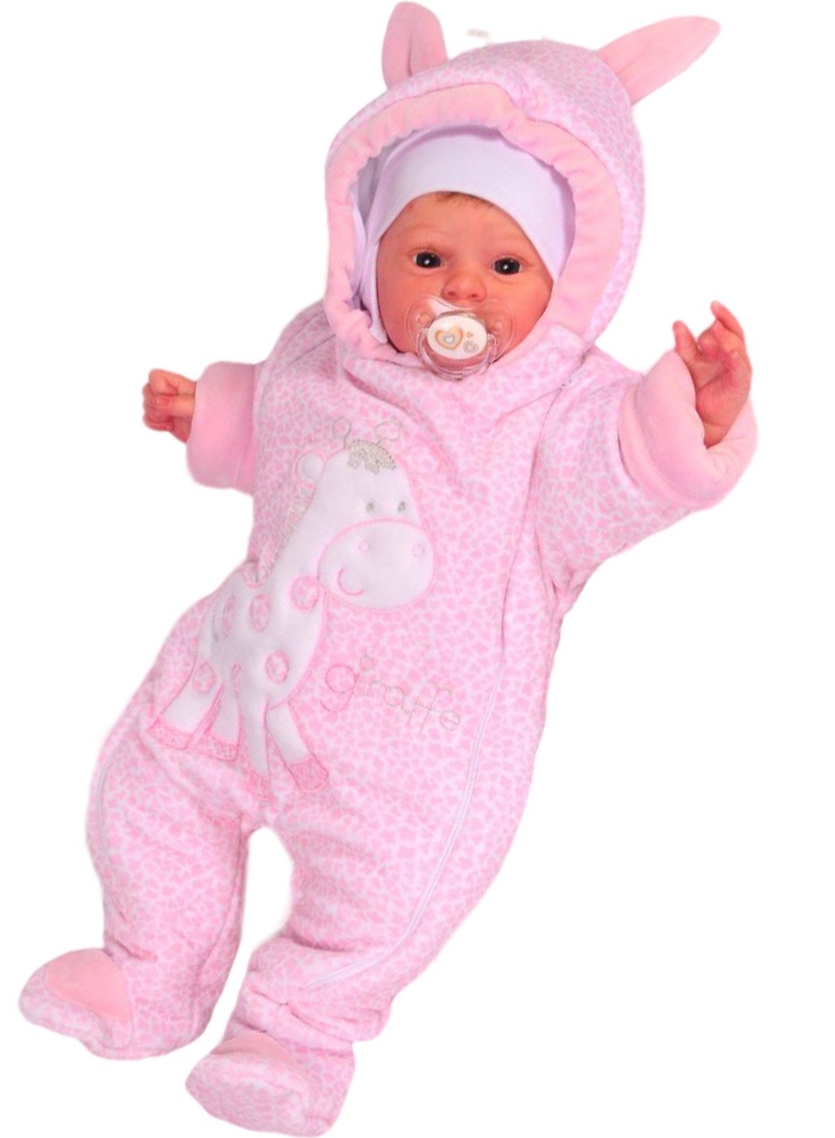 Schneeoverall Wagenanzug Baby Anzug Overall Schneeanzug in Rosa Giraffe