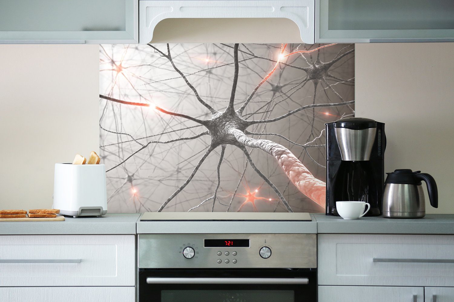 Menschliche Nervenzelle, (1-tlg) Küchenrückwand Wallario