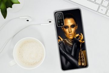 MuchoWow Handyhülle Make-up - Tasche - Gold - Luxus - Frau, Phone Case, Handyhülle Xiaomi Mi 10T, Silikon, Schutzhülle