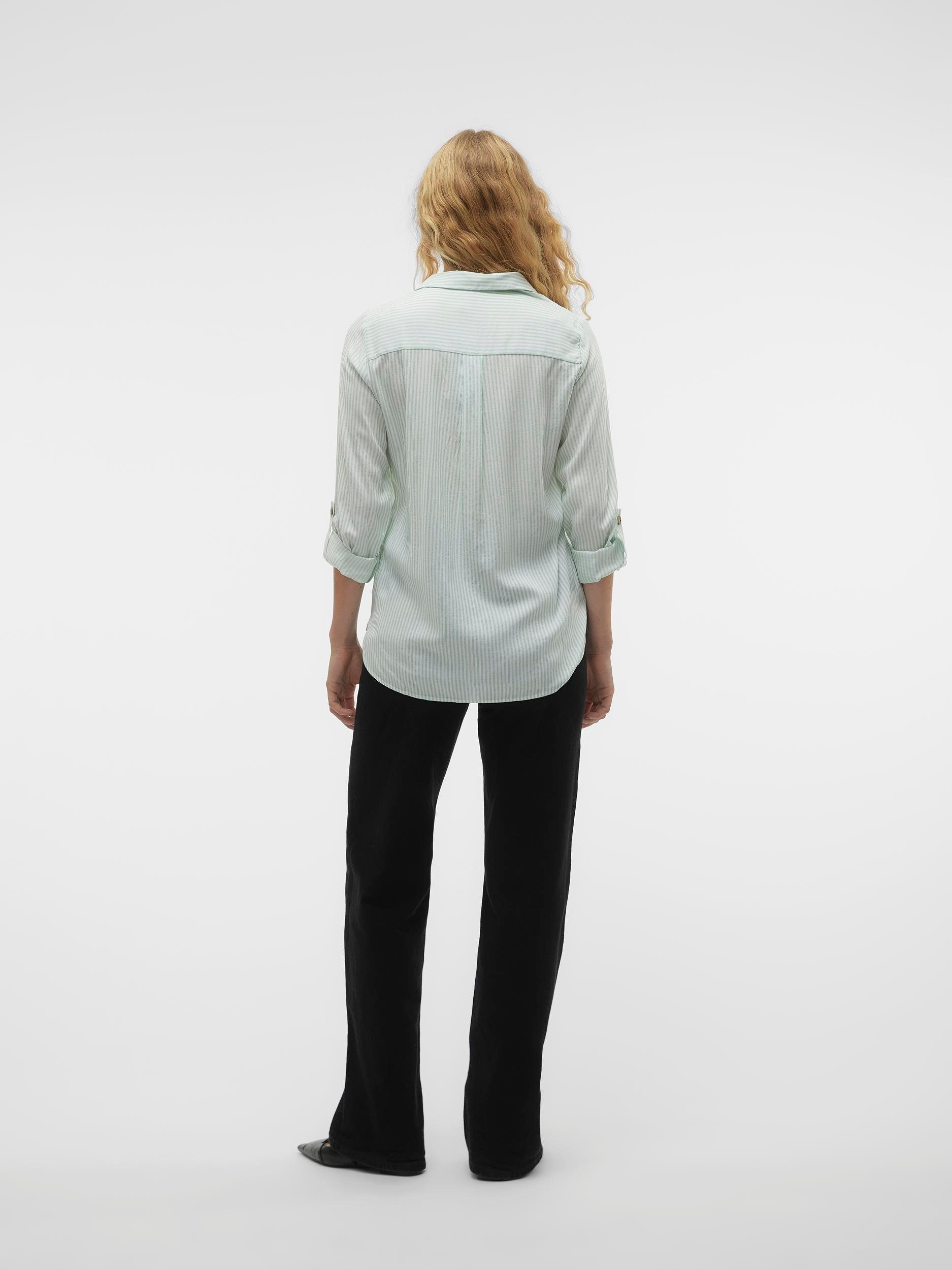 Green Stripes:Snow L/S Silt NOOS NEW Hemdbluse white GA SHIRT VMBUMPY Vero WVN Moda