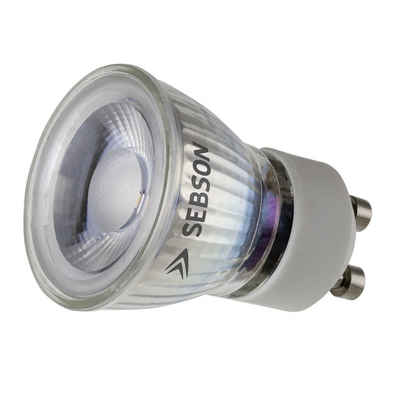 SEBSON LED-Leuchtmittel LED Lampe GU10 warmweiß 3W 35mm Durchmesser, 250lm, Spot 46°, 230V