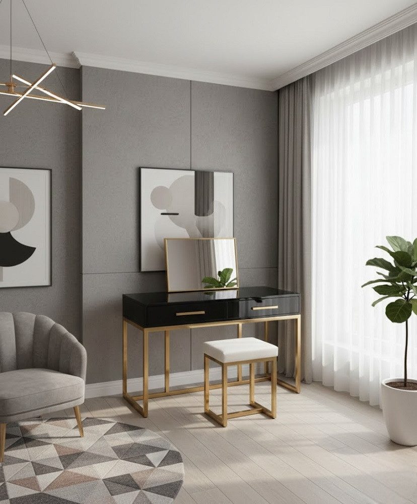 JVmoebel Schminktisch Eleganter Schminktisch aus Holz mit stilvollem Design (3-St), Made in Europa