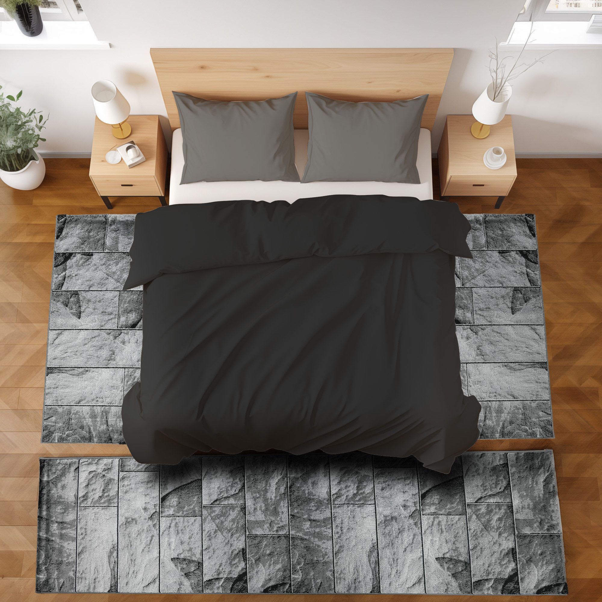 SIMPEX24 Kurzflor-Bettumrandung Steindesign, Höhe 12 mm, günstig online kaufen