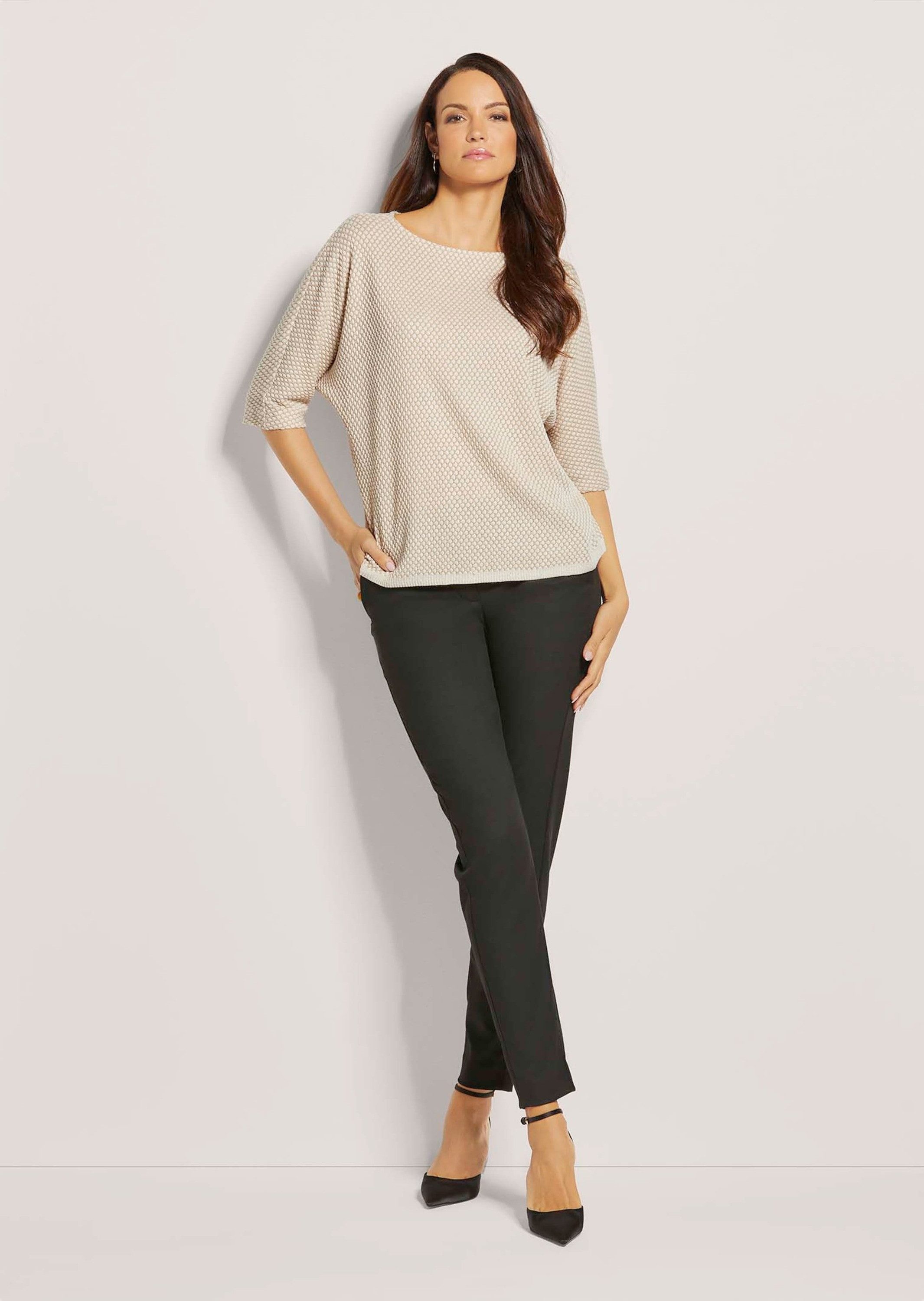 MADELEINE 3/4-Arm-Shirt Sweatshirt mit Fledermaus-Ärmeln günstig online kaufen