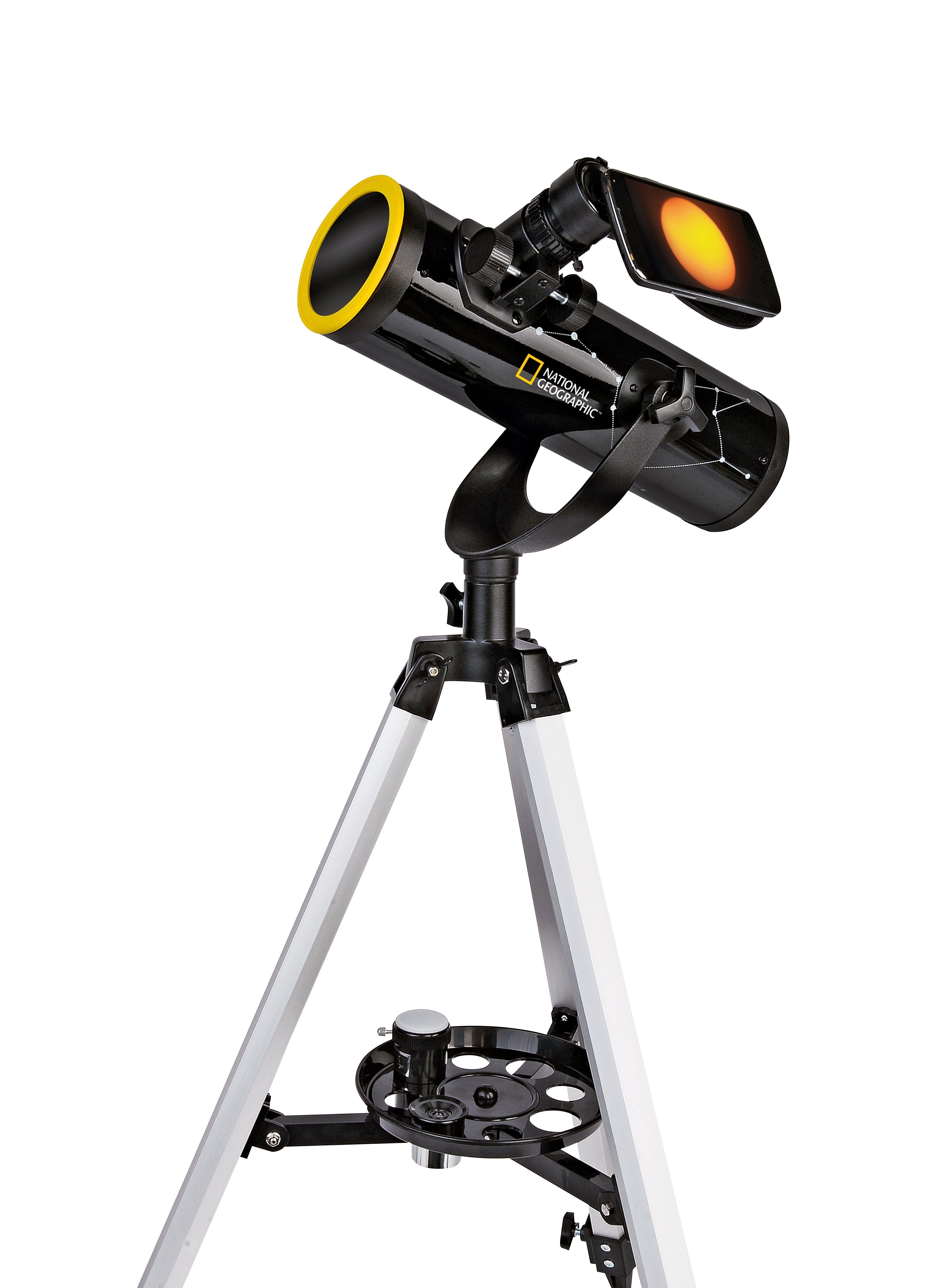 NATIONAL GEOGRAPHIC Teleskop 76/350 mit Sonnenfilter und Smartphone-Halter