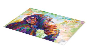 Posterlounge Wandfolie Leon Devenice, Der denkende Affe, Kinderzimmer Illustration
