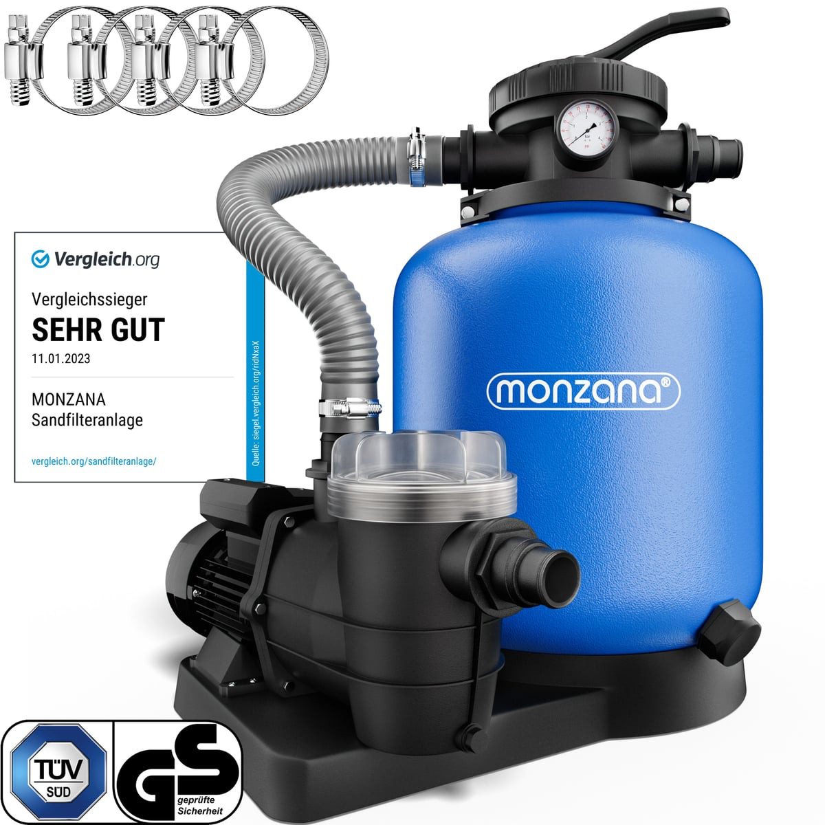 monzana Sandfilteranlage, 13.200L/h bis 58.000L Pool Filteranlage Poolfilte günstig online kaufen