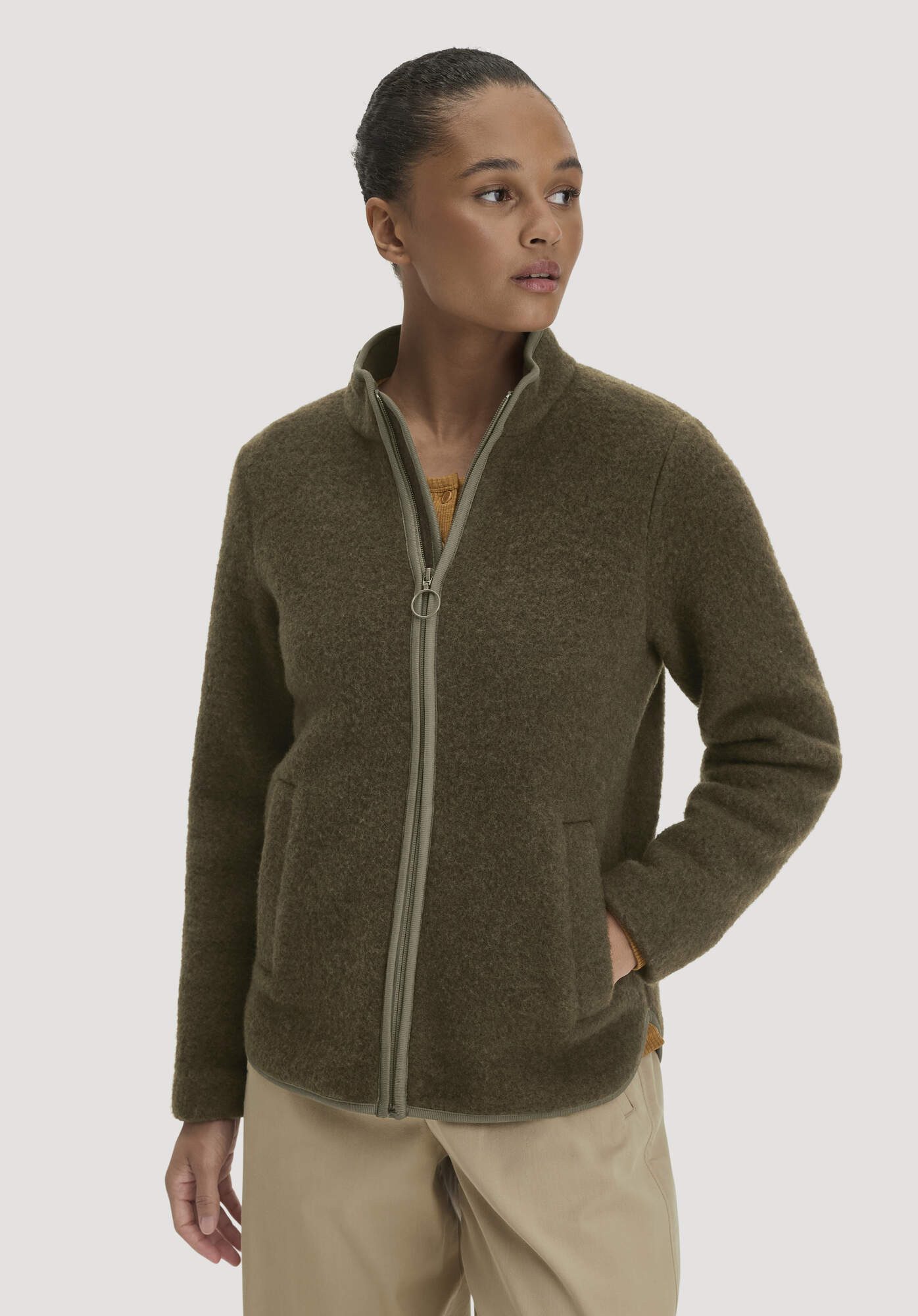 Hessnatur Fleecejacke Regular aus reiner Bio-Merinowolle (1-St) – Bild 2 von 5
