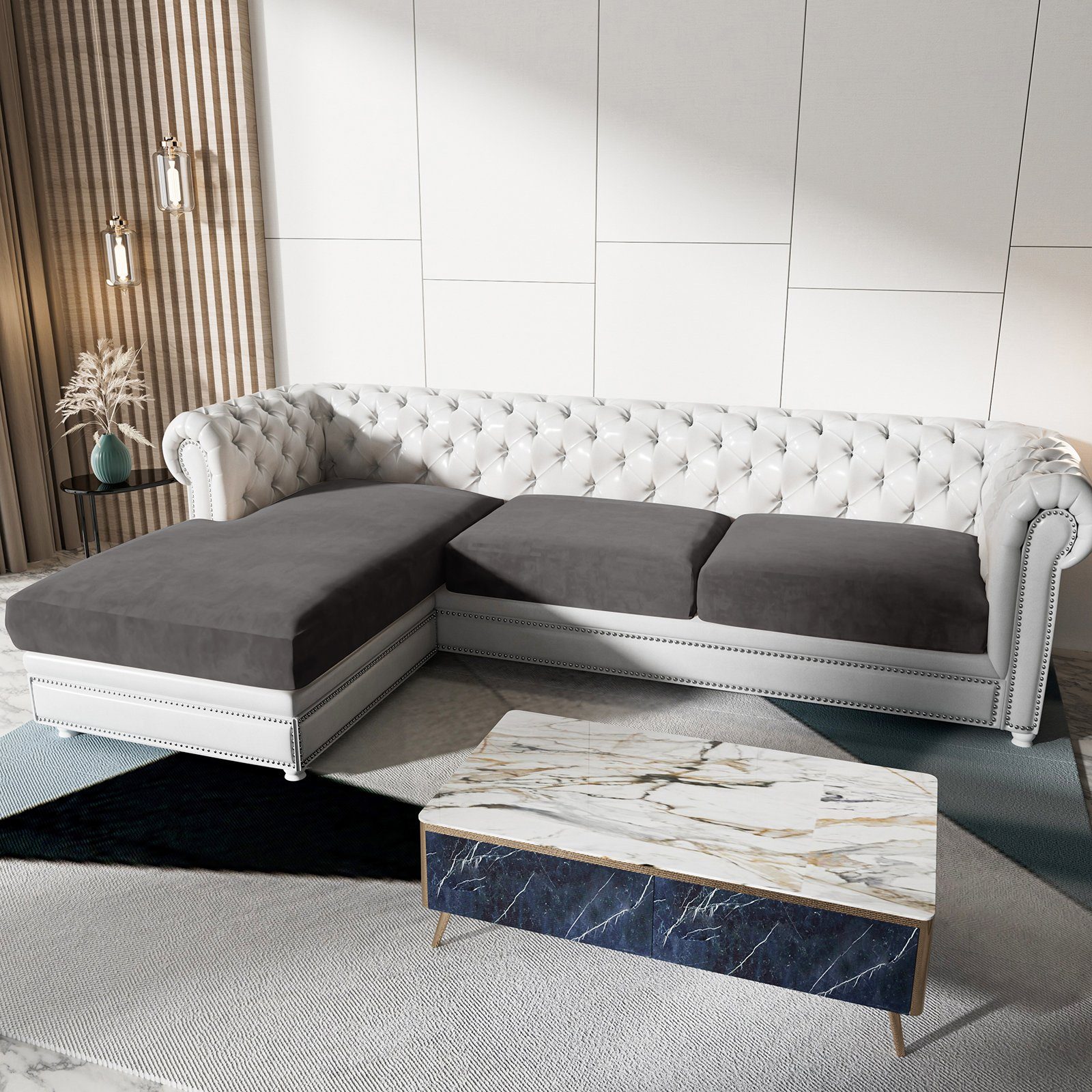 BTTO Sofahusse Samt Sofa 3-tlg. Set günstig online kaufen