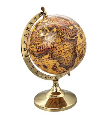 Linoows Dekoobjekt Globus, Erdkugel des Barock historischer Erdglobus, Tischglobus auf Messingstand