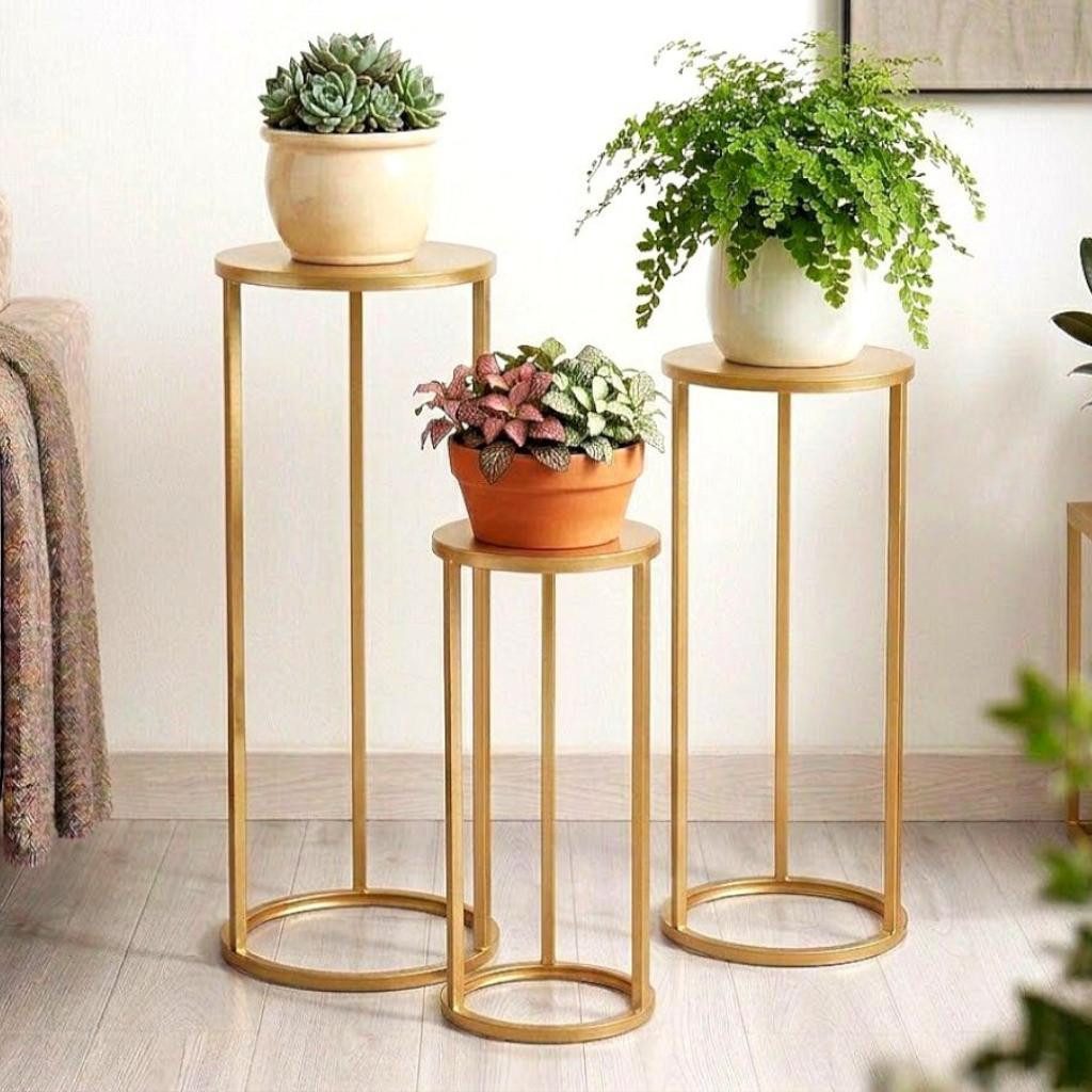 DanDiBo Blumenhocker Metall Gold Rund Blumenständer 96510 3er Set (3er Set)
