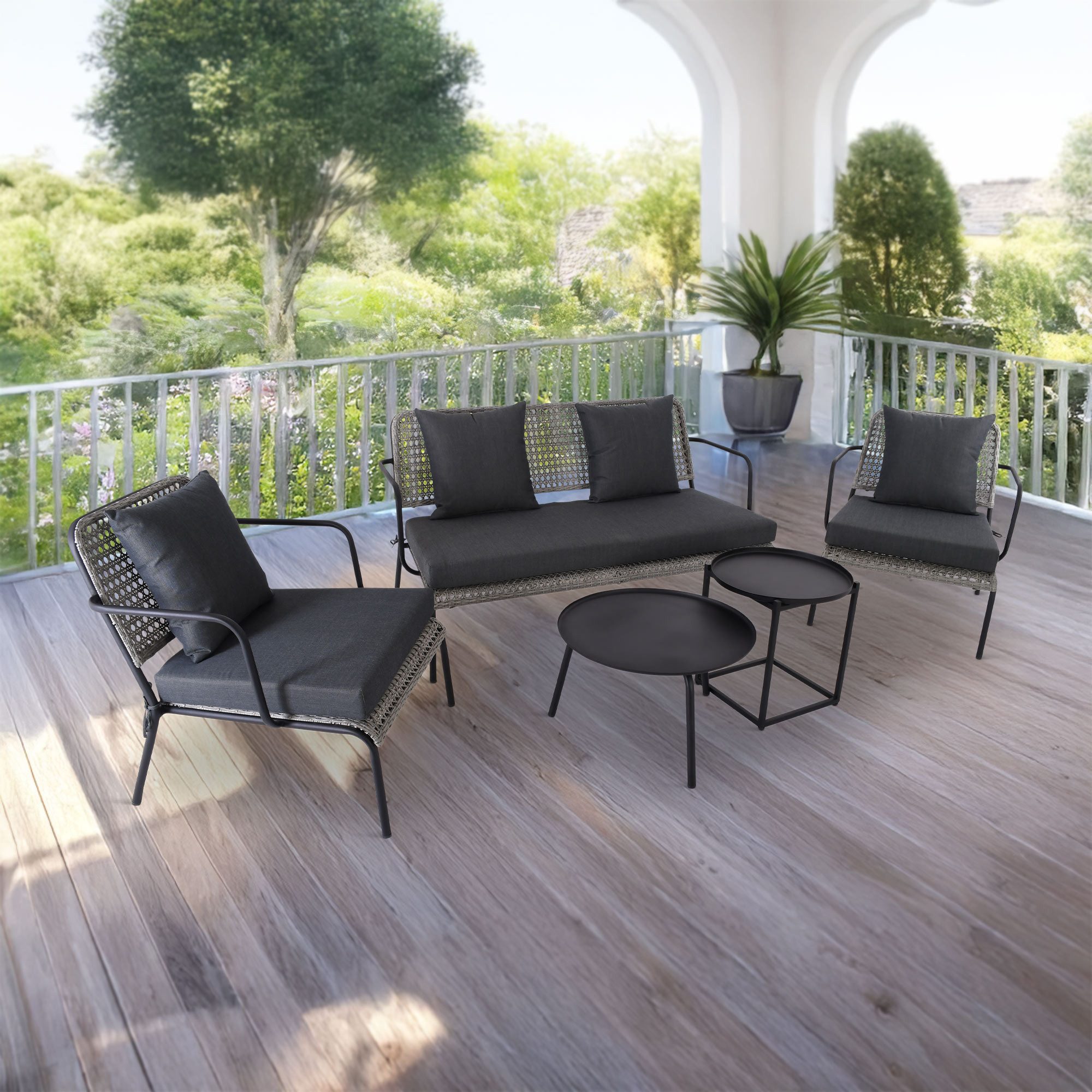 Raburg Gartenlounge-Set Lounge-Sitzgruppe, Polyratten, Anisa, (5-teilig, günstig online kaufen