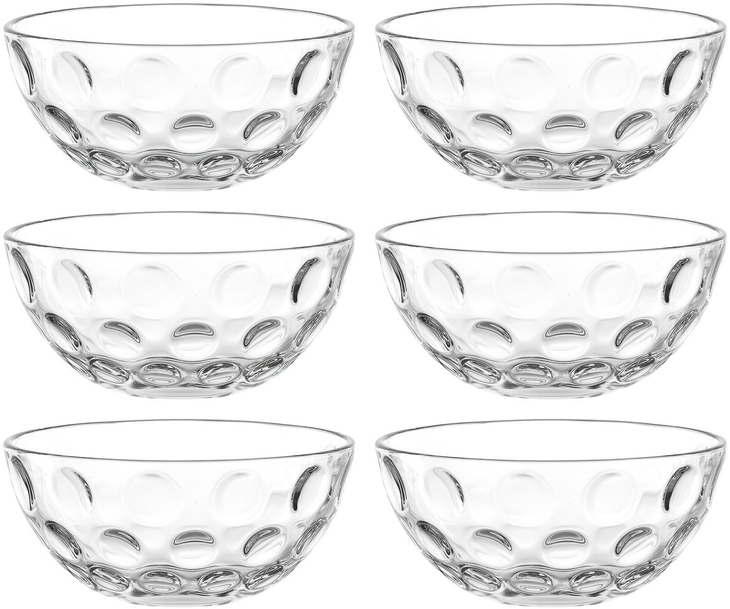 LEONARDO Schale CUCINA OPTIC, 10 cm, 6er-Set, Glas, (Set, 6-tlg), spülmaschinengeeignet