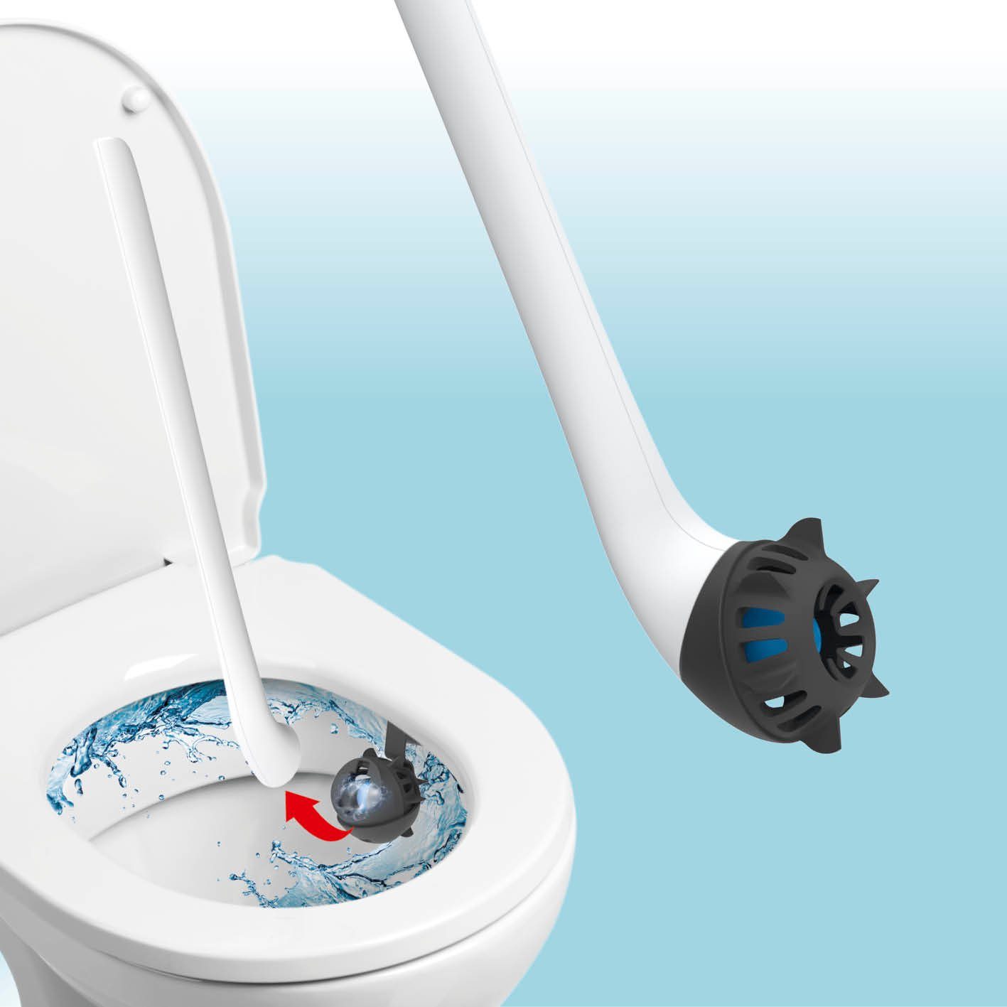 in 2 EASYmaxx - 1-Klick-System weiß/schwarz WC-Reinigungsbürste
