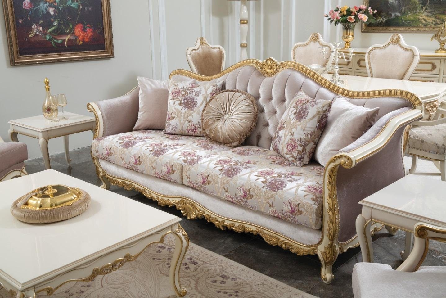 JVmoebel Sofa, Sofa 3 Sitzer Klassische Couchen Luxus Möbel Sofas Stoff Couch