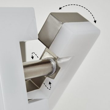 hofstein Wandleuchte »Borgetto« moderne Wandlampe aus Metall/Kunststoff in Nickel-matt/Weiß, 3000 Kelvin, An-/Ausschalter, LED, 500 Lumen