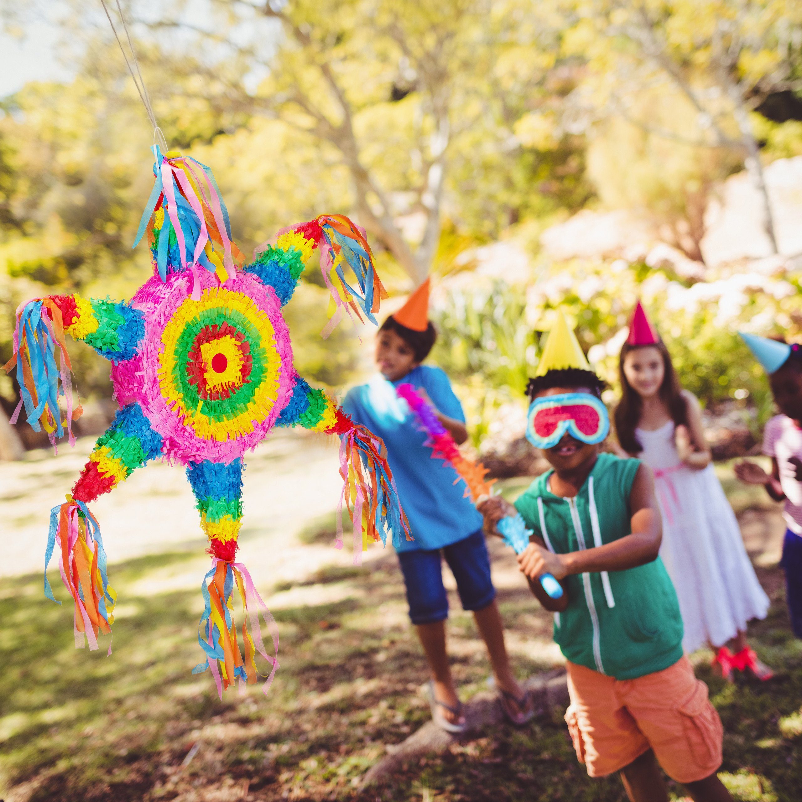 relaxdays Aufblasbares Partyzubehör Pinata Stern bunt