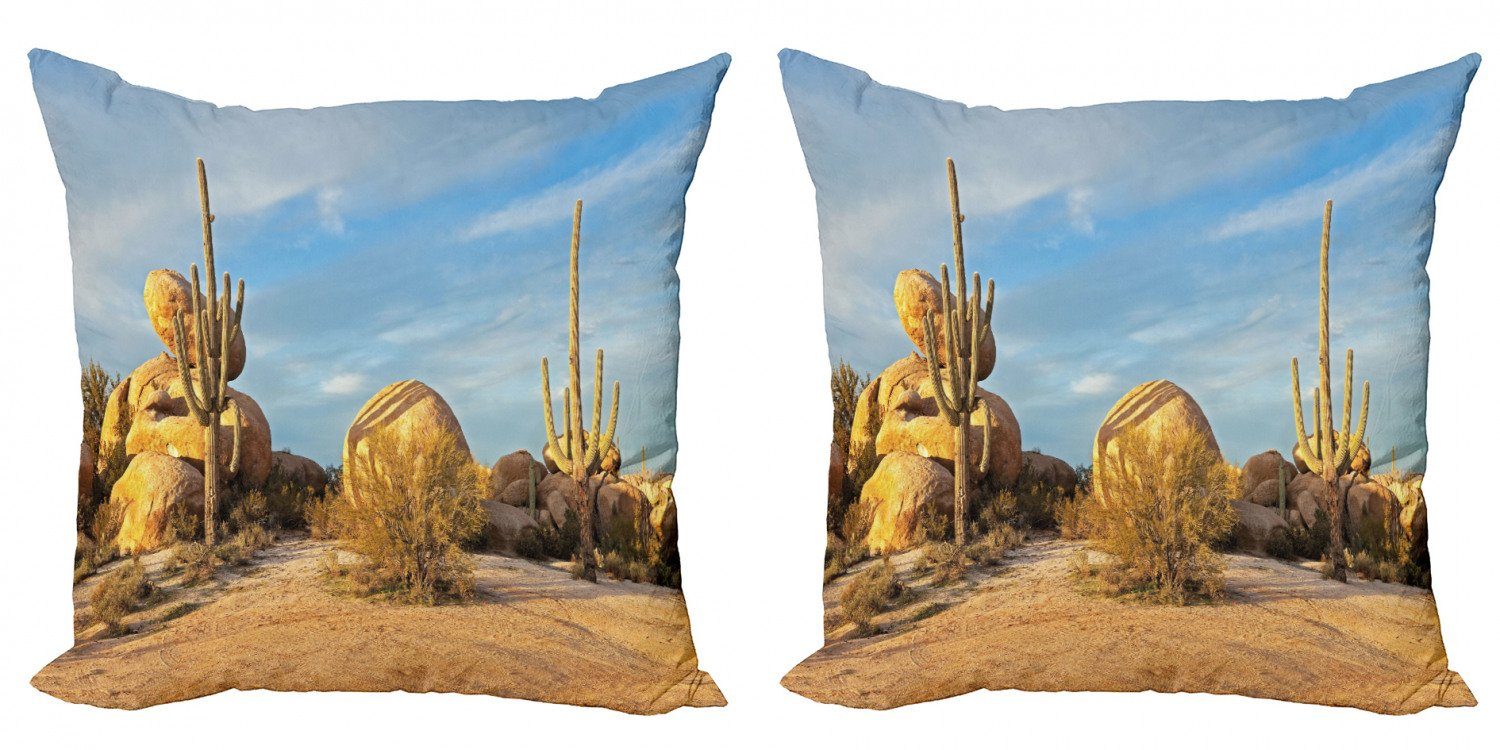 Kissenbezüge Abakuhaus Boulders Doppelseitiger Accent Saguaros Digitaldruck, Kaktus Stück), Sunset (2 Modern