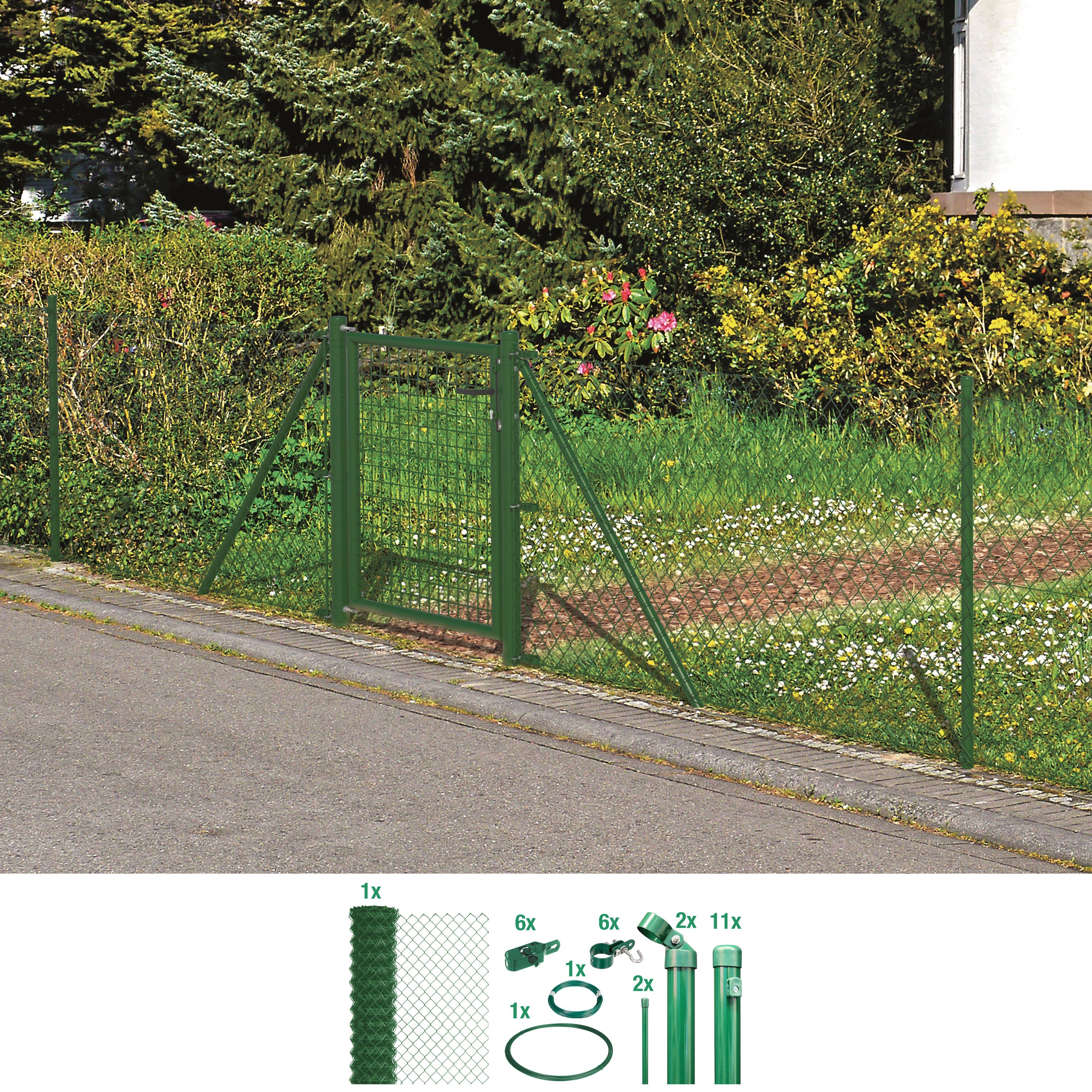 Alberts Maschendrahtzaun, (Set), 100 cm hoch, 25 m, grün beschichtet