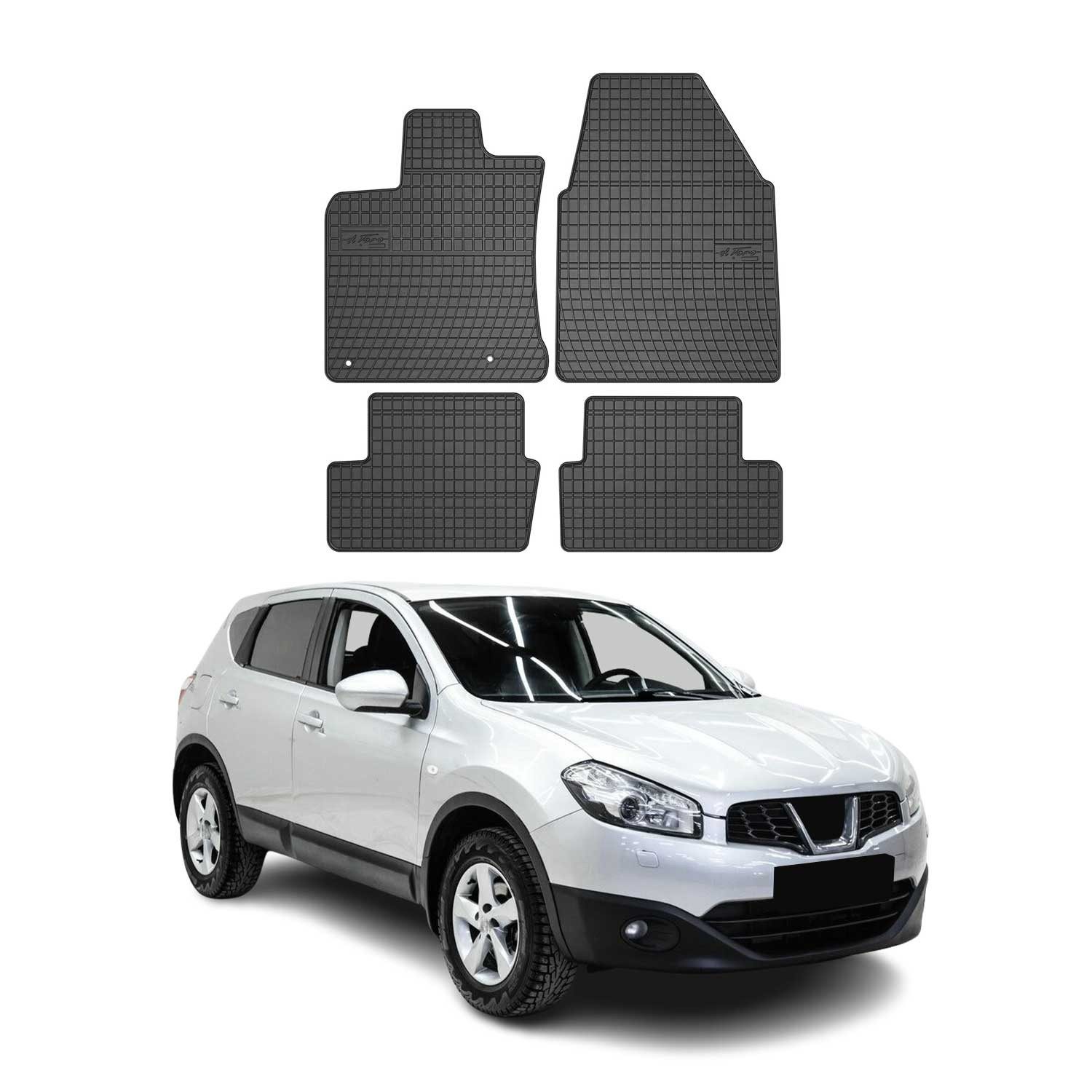 OMAC Auto-Fußmatten Fußmatten für Nissan Qashqai J10 2006-2014 Automatten Schwarz 4x (4 St), für Nissan Qashqai J10 2006-2014 Nissan Qashqai J10 2006-2014, Antirutsch,Wasserfest,Einfache Installation