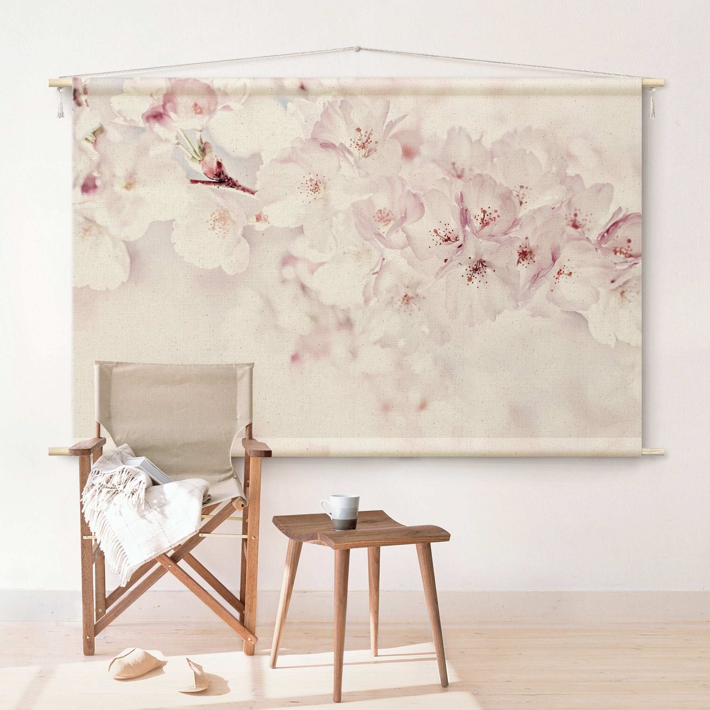 Bilderdepot24 Wandteppich modern Blumen Kirschblüte Landhaus günstig online kaufen