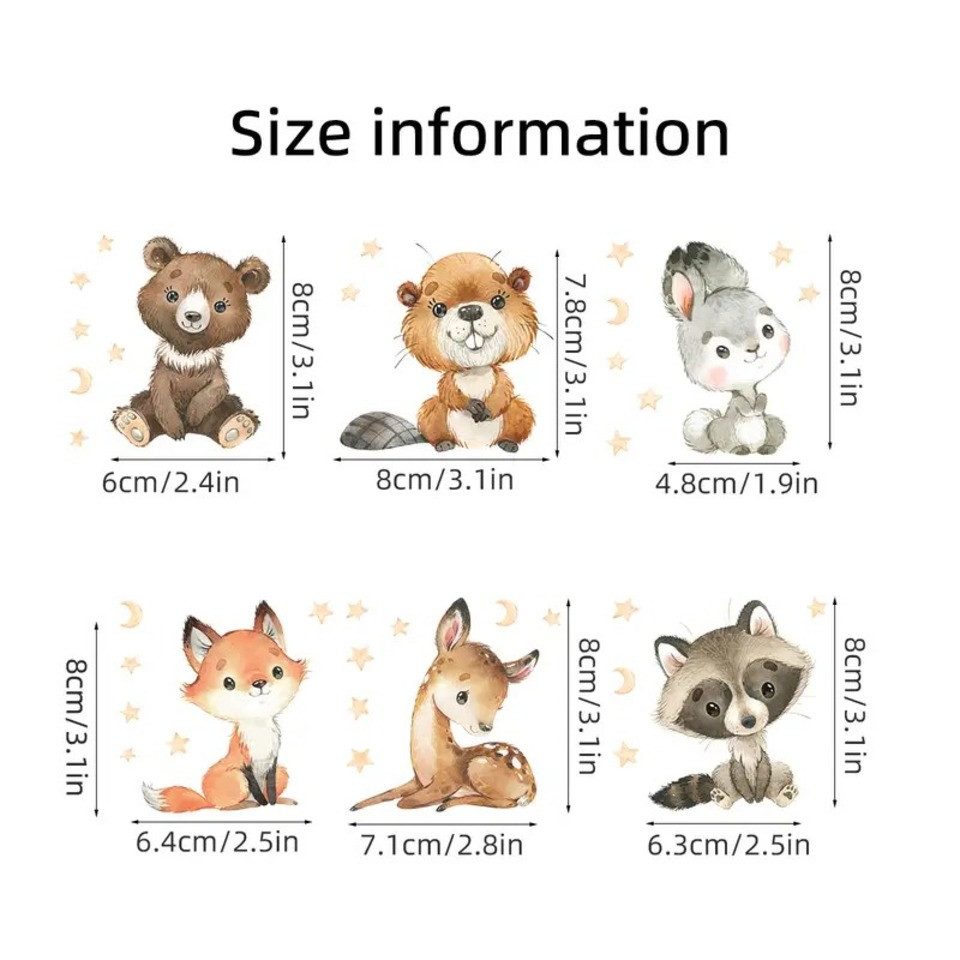 Montegoni Wandtattoo Eichhörnchen & Hase Wandsticker – Tierdeko für Kinderzimmer, Hochwertiges Material, Realistische & farbenfrohe Designs. – Bild 3 von 5