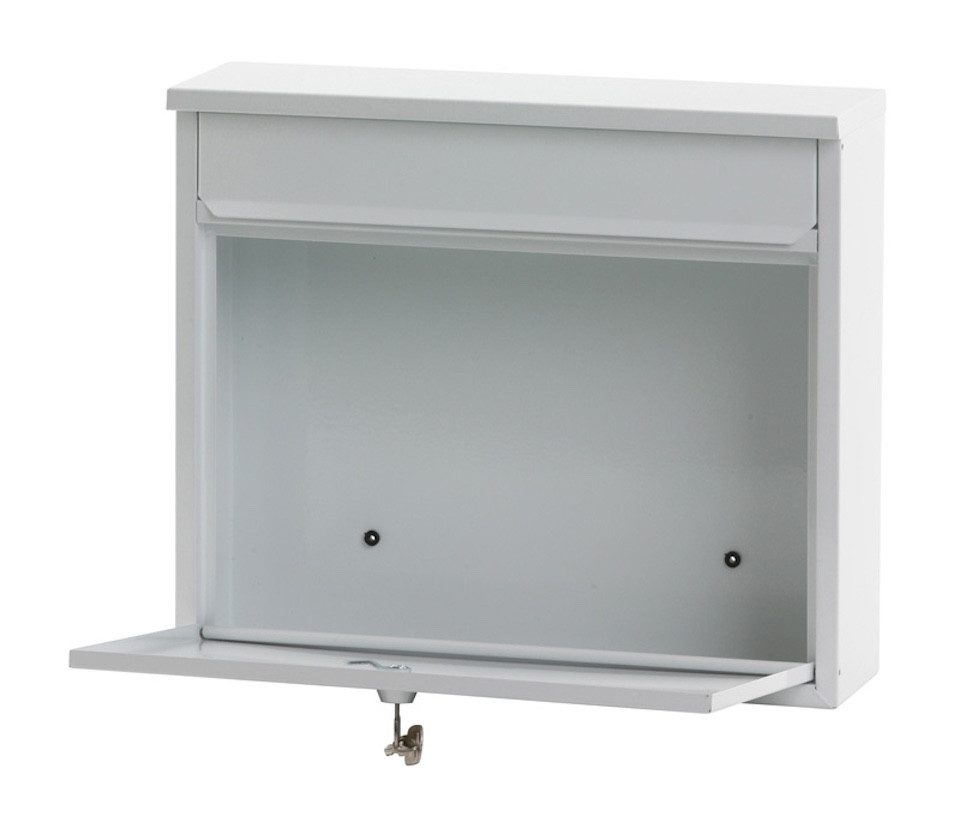 PROREGAL® Wandgarderobe Wandbriefkasten Granadan aus Stahl mit Einwurfsklappe, Schwarz