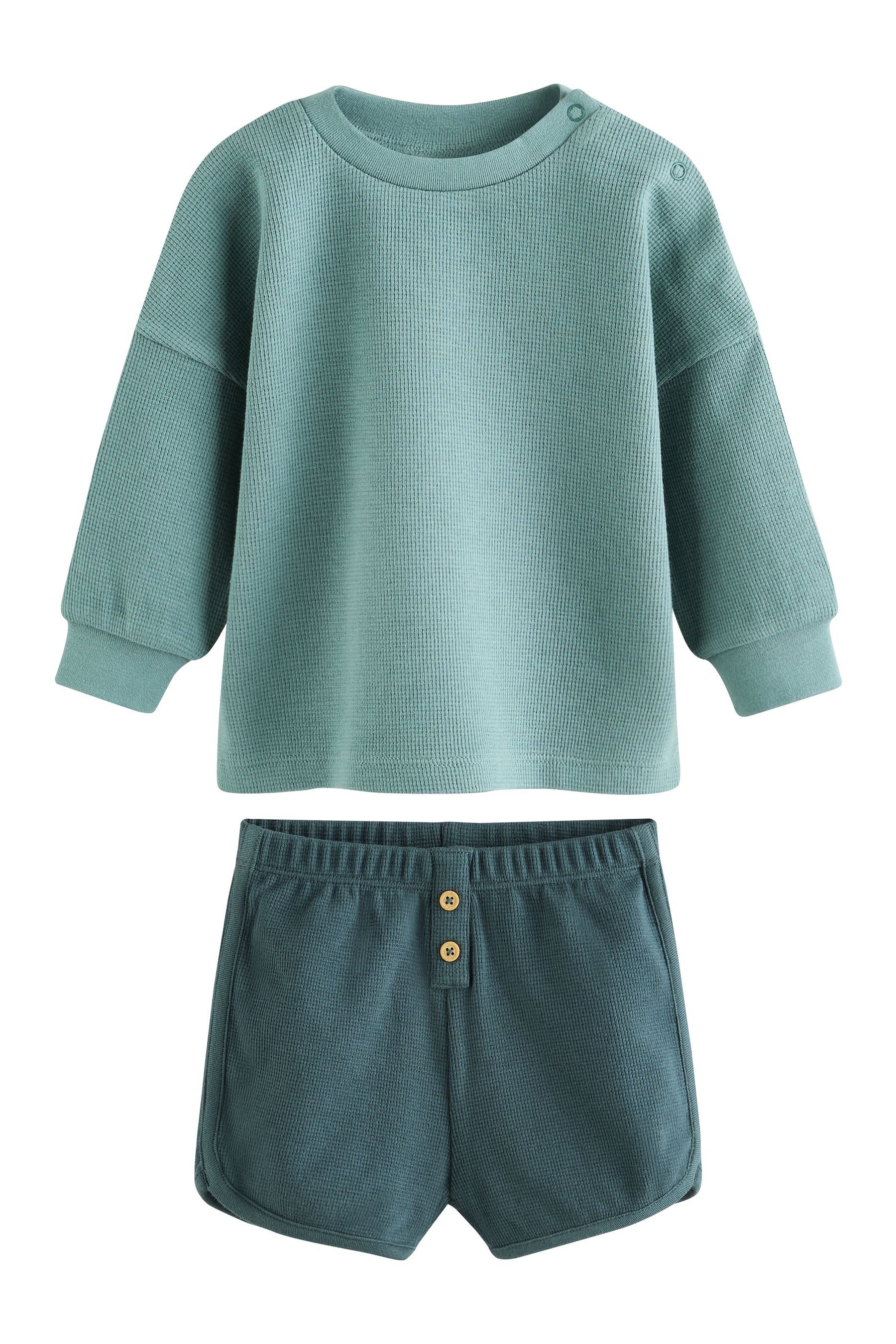 Next Shirt & Shorts Baby Langarmoberteil und Shorts im Set (2-tlg)