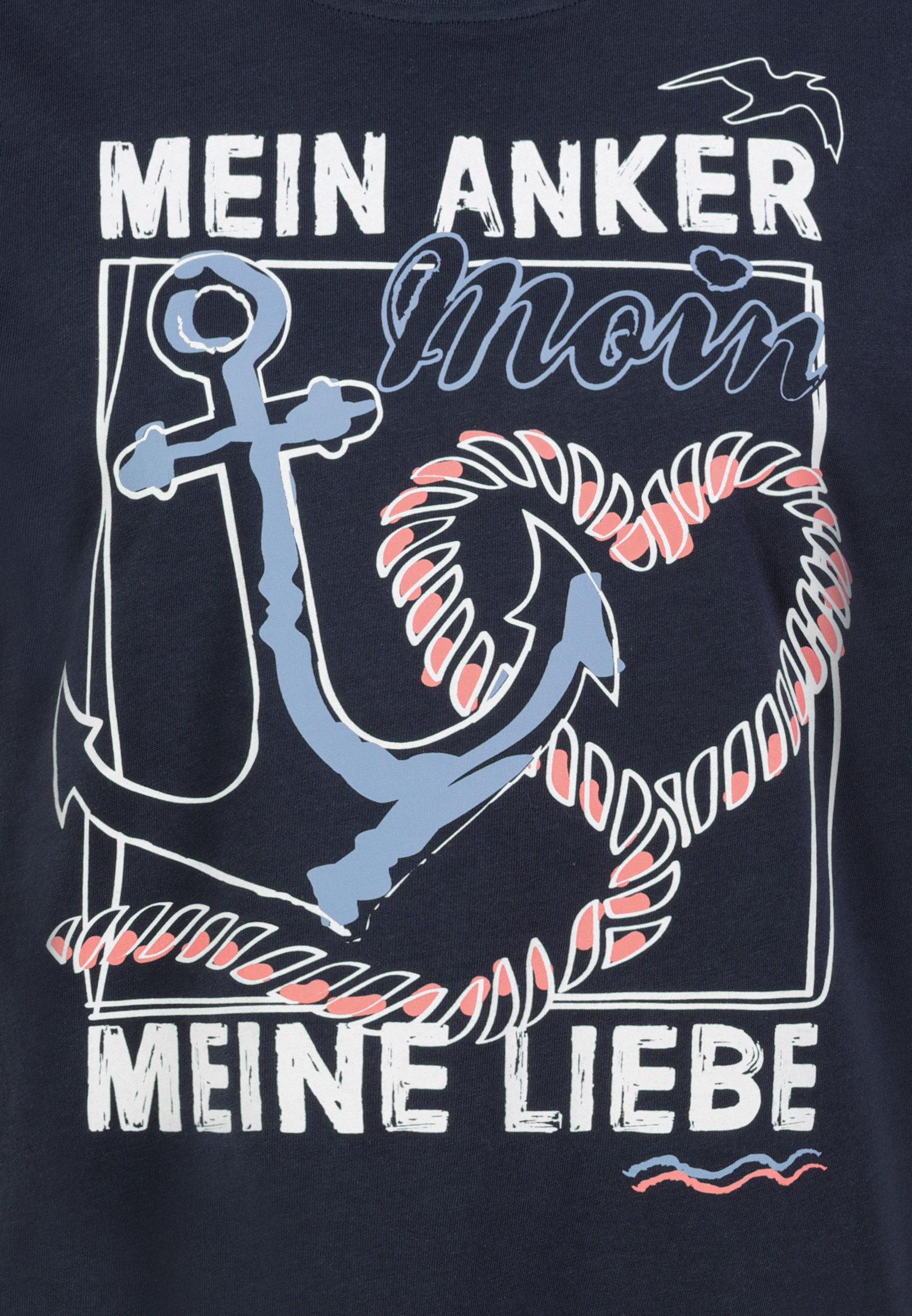 Eight2Nine T-Shirt Damen Baumwollshirt mit Küstenprints verschiedene Küsten- und Meeresmotive