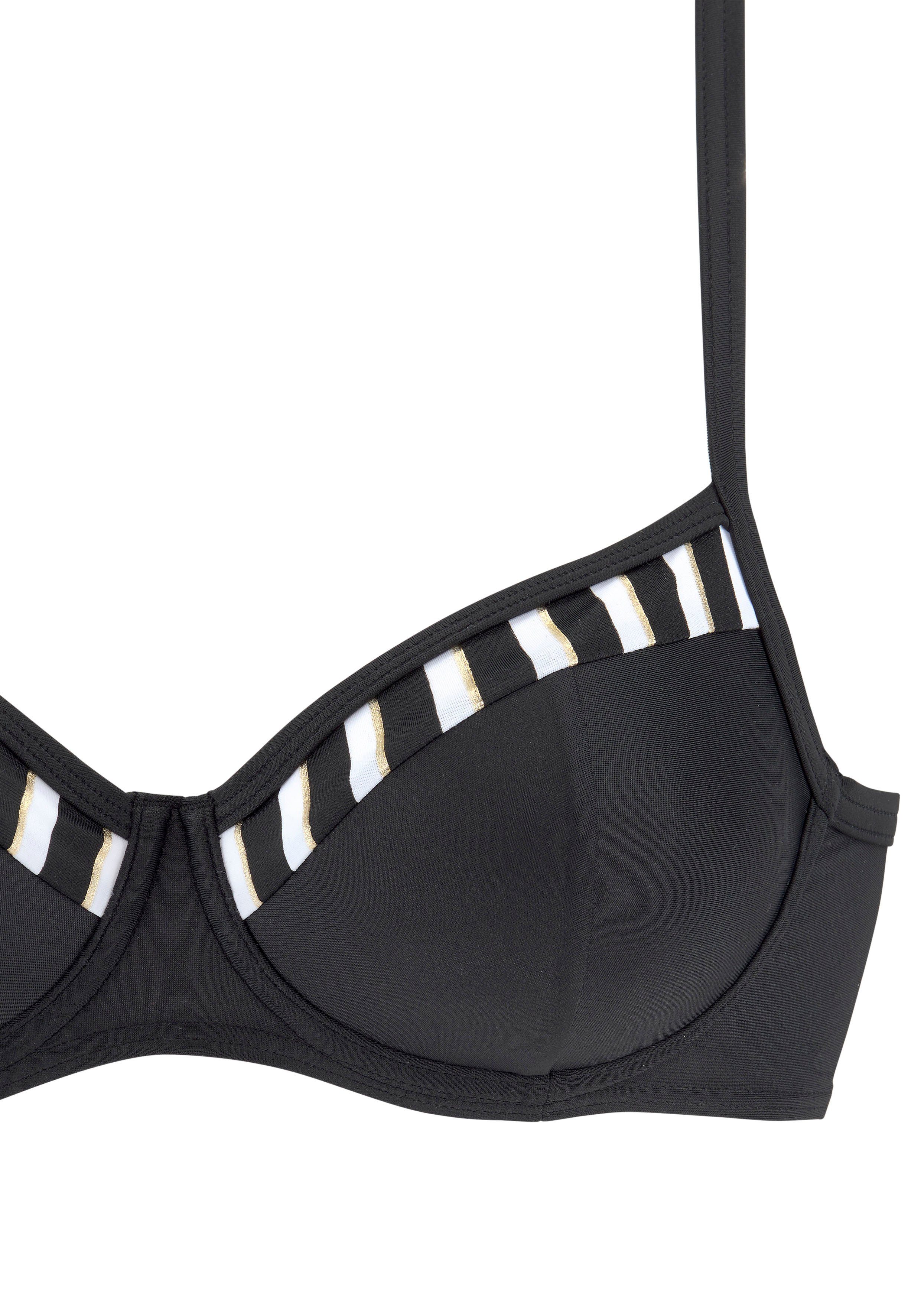 LASCANA Bügel-Bikini mit goldfarbenen Streifen
