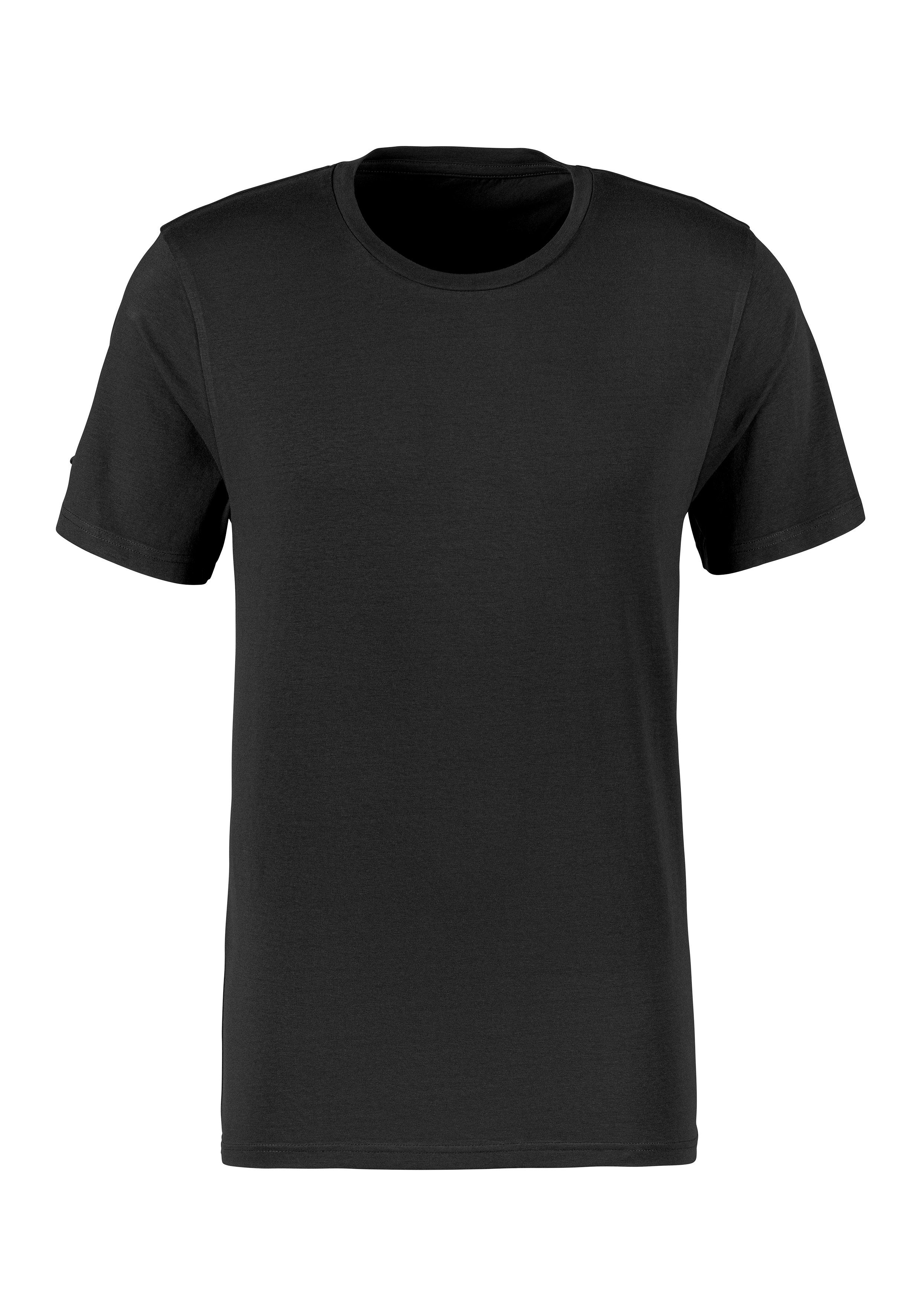 Bruno 3-tlg) T-Shirt schwarz, grau-meliert, weiß mit (Packung, Banani Rundhals-Ausschnitt