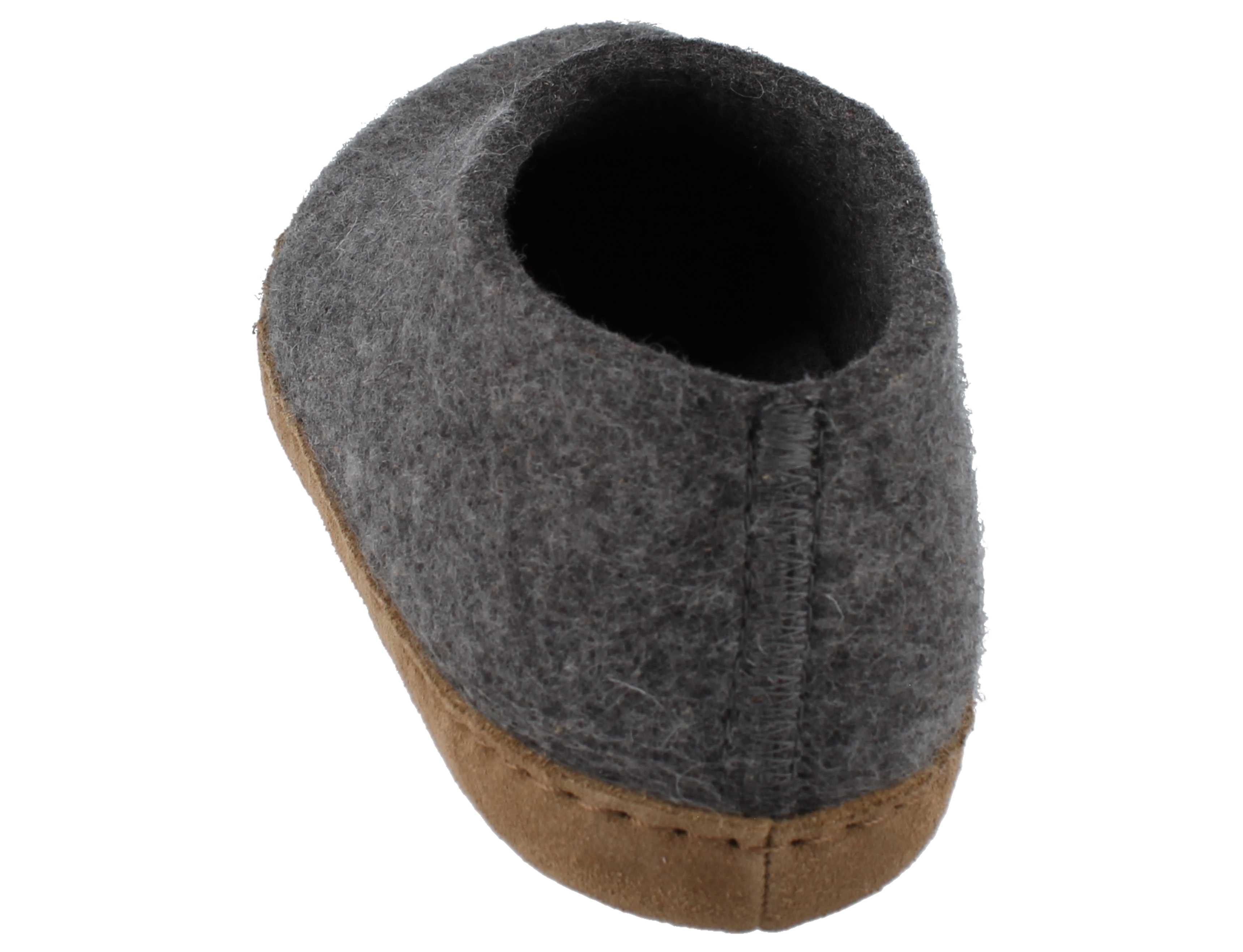 Haflinger HAFLINGER Emil´s Slipper Damen Herren Hausschuhe grau Wollfilz - Hausschuh Wechselfußbett