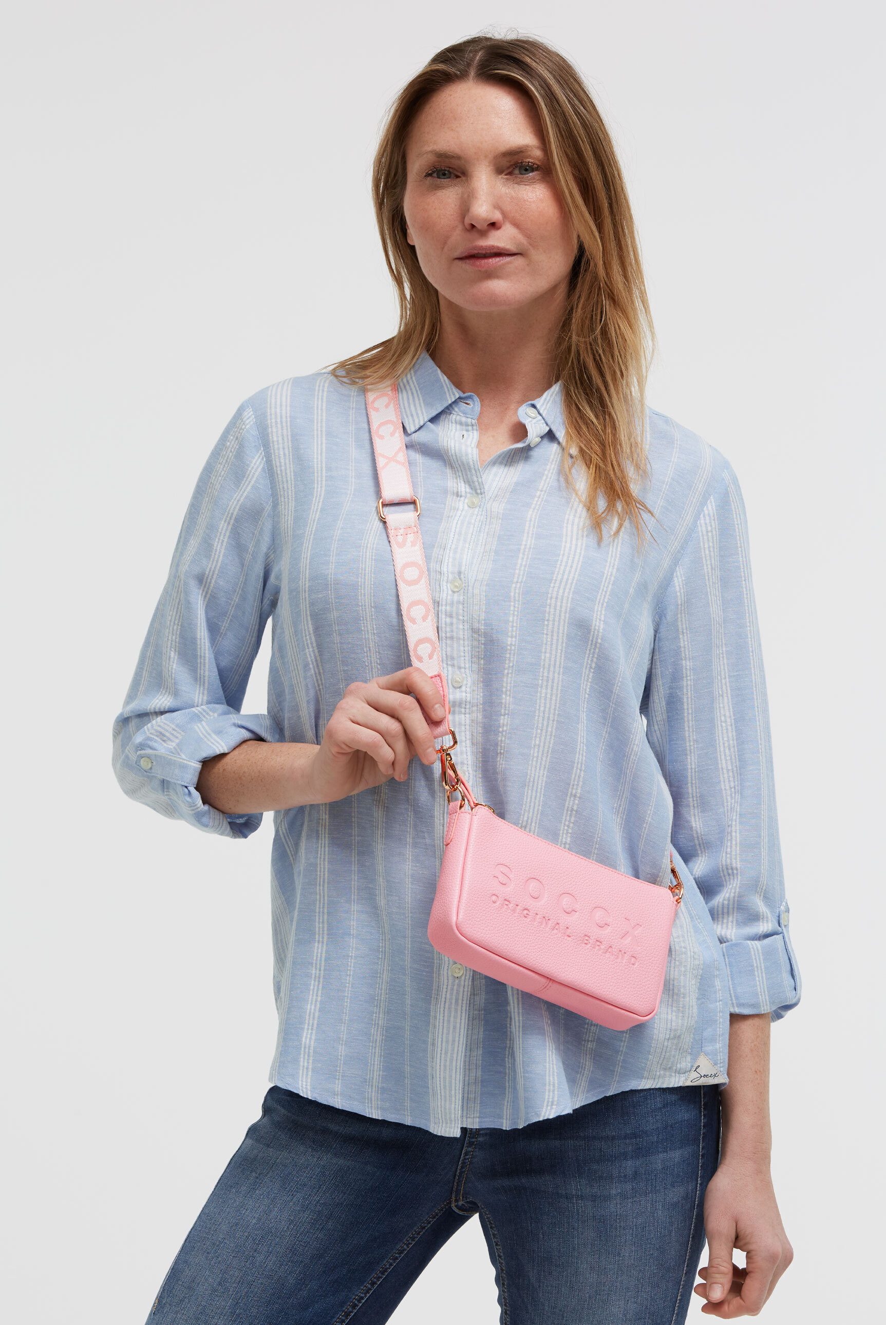 SOCCX Umhängetasche, mit Reißverschluss am Innenfach