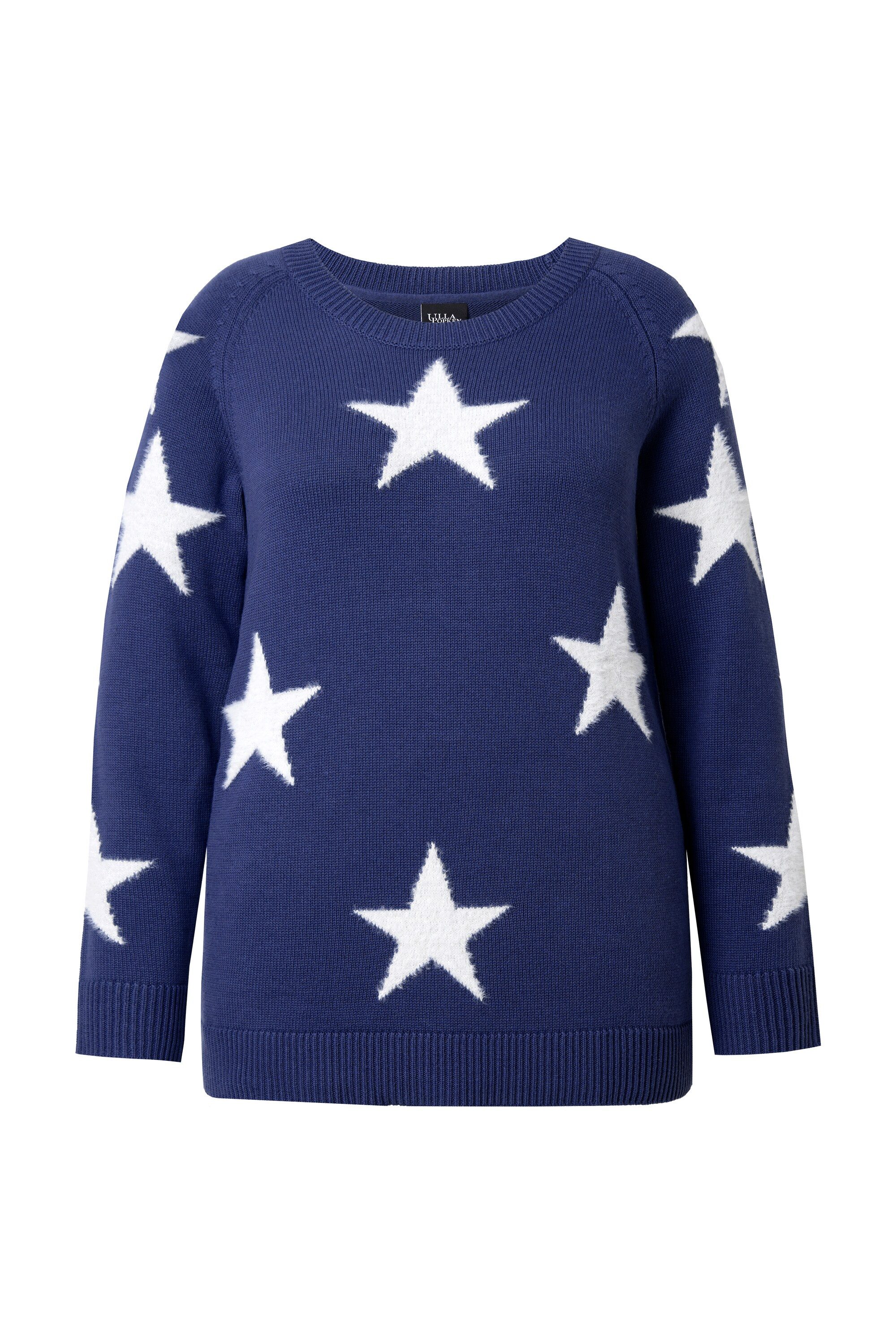 Ulla Popken Strickpullover Pullover Glitzersterne Rundhals Raglan-Langarm günstig online kaufen